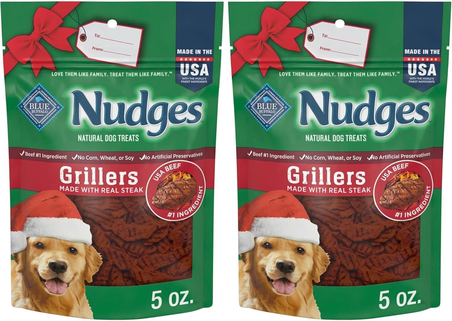 imageBlue Buffalo Nudges Grillers Natural Dog Treats Made in the USA with Real Steak 16oz BagSteak