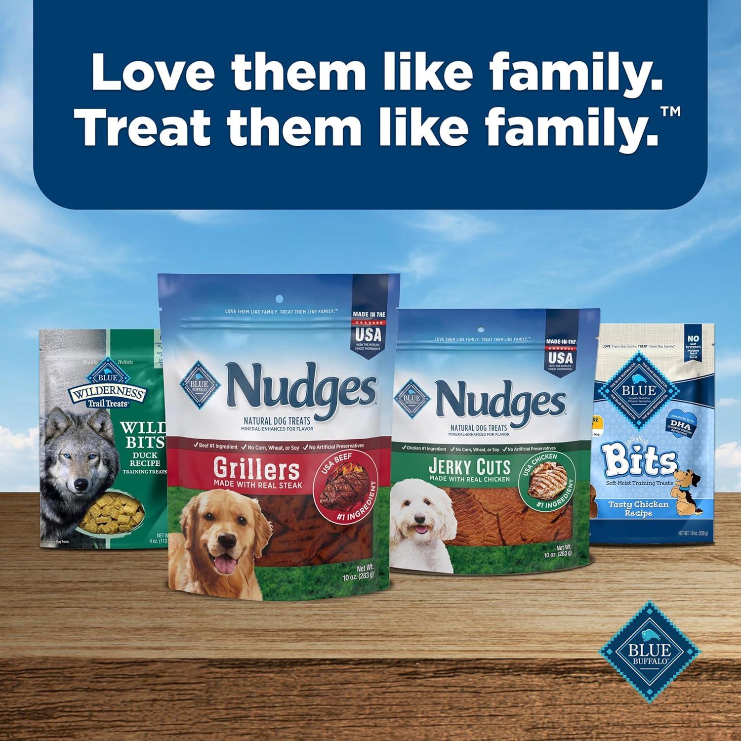 imageBlue Buffalo Nudges Grillers Natural Dog Treats Made in the USA with Real Steak 16oz BagSteak