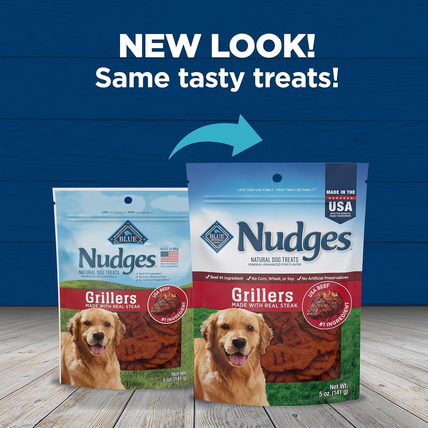 imageBlue Buffalo Nudges Grillers Natural Dog Treats Made in the USA with Real Steak 16oz BagSteak
