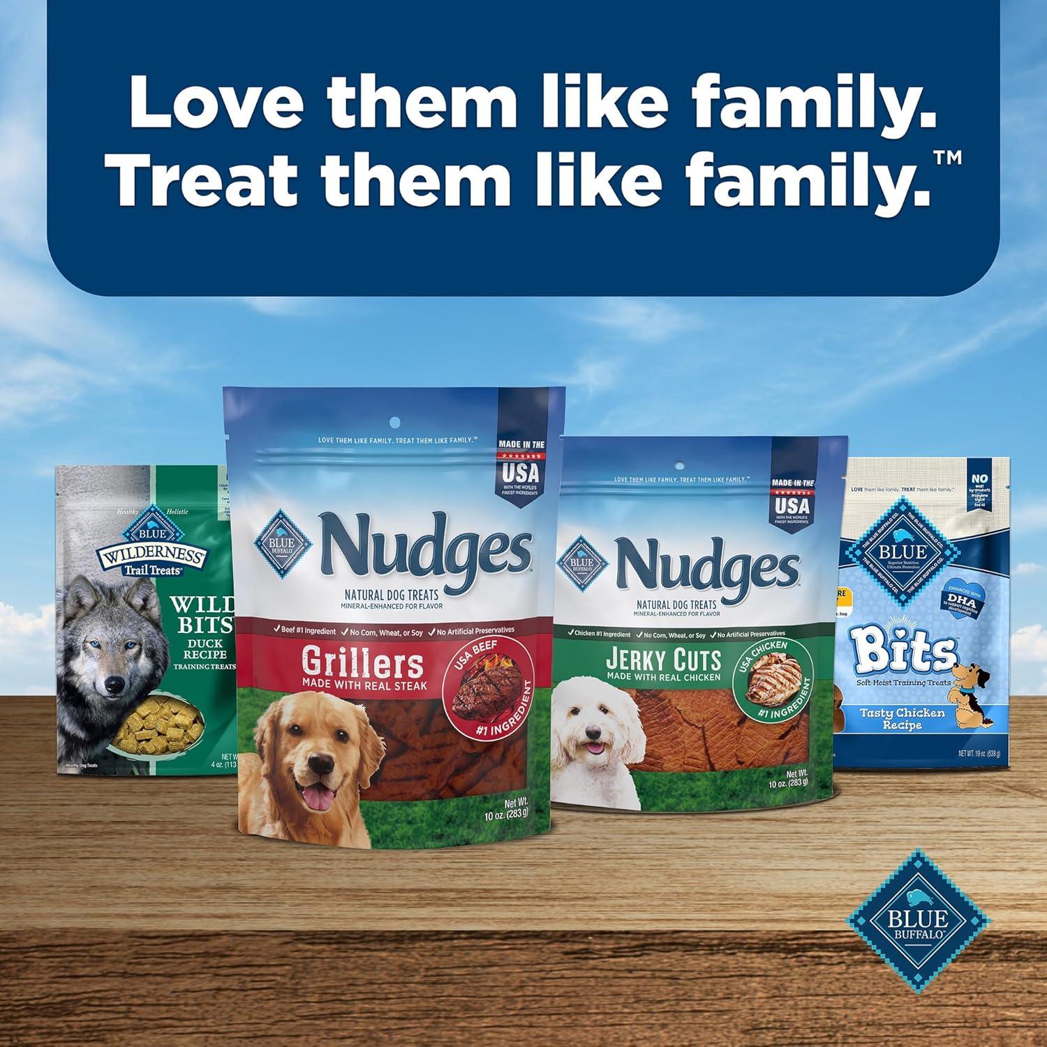 imageBlue Buffalo Nudges Grillers Natural Dog Treats Made in the USA with Real Steak 16oz BagSteak