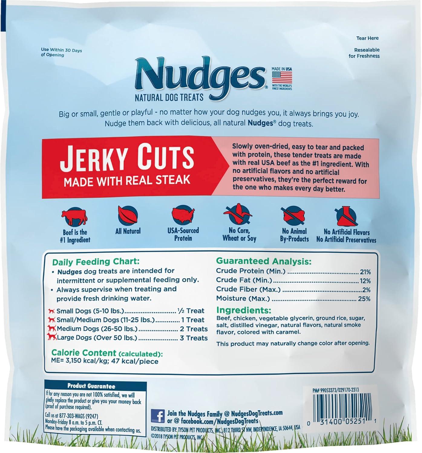 imageBlue Buffalo Nudges Jerky Bites Dog Treats Made in the USA with Natural Ingredients BiteSized Pieces Chicken 16oz BagBeef