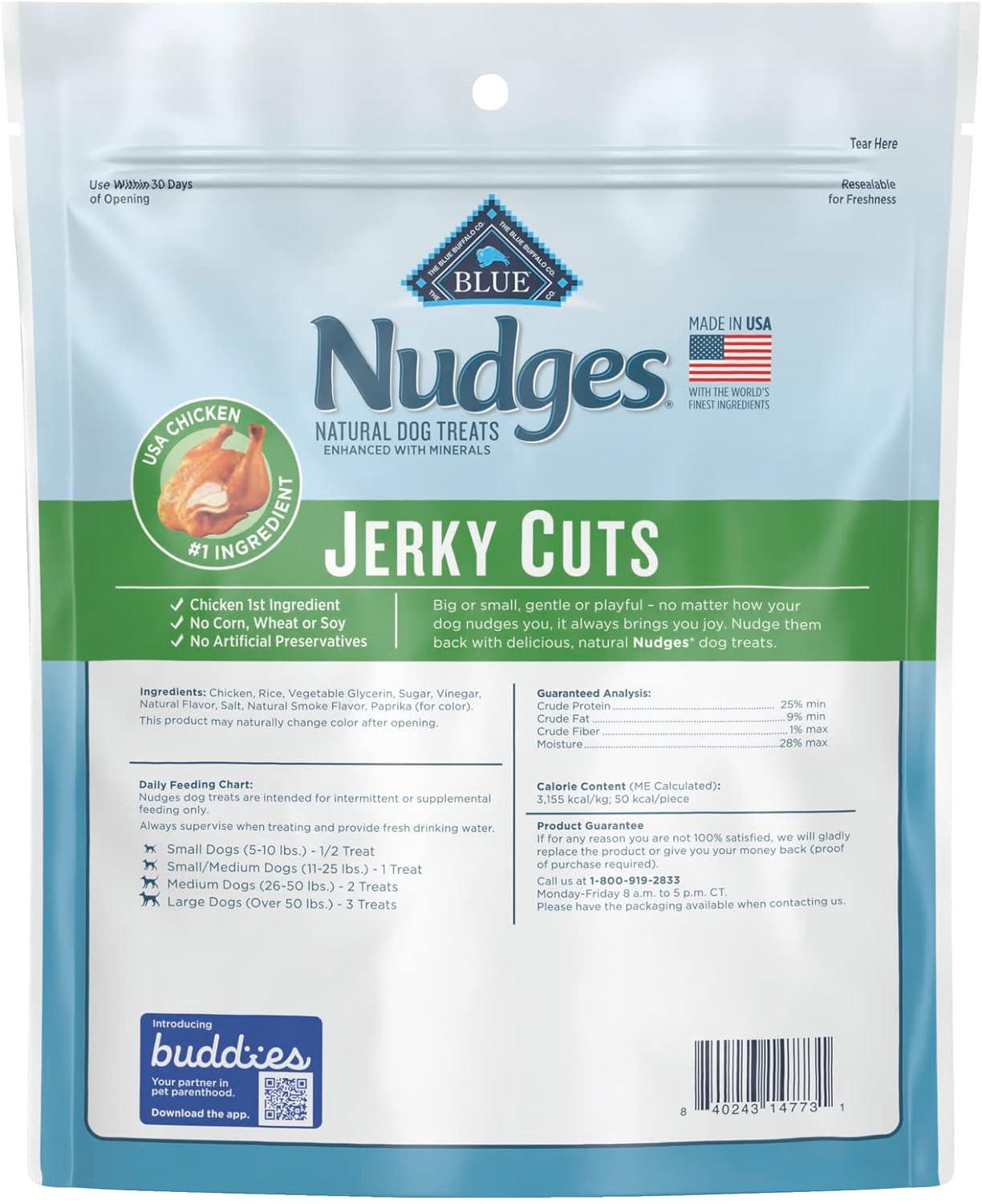 imageBlue Buffalo Nudges Jerky Bites Dog Treats Made in the USA with Natural Ingredients BiteSized Pieces Chicken 16oz BagChicken