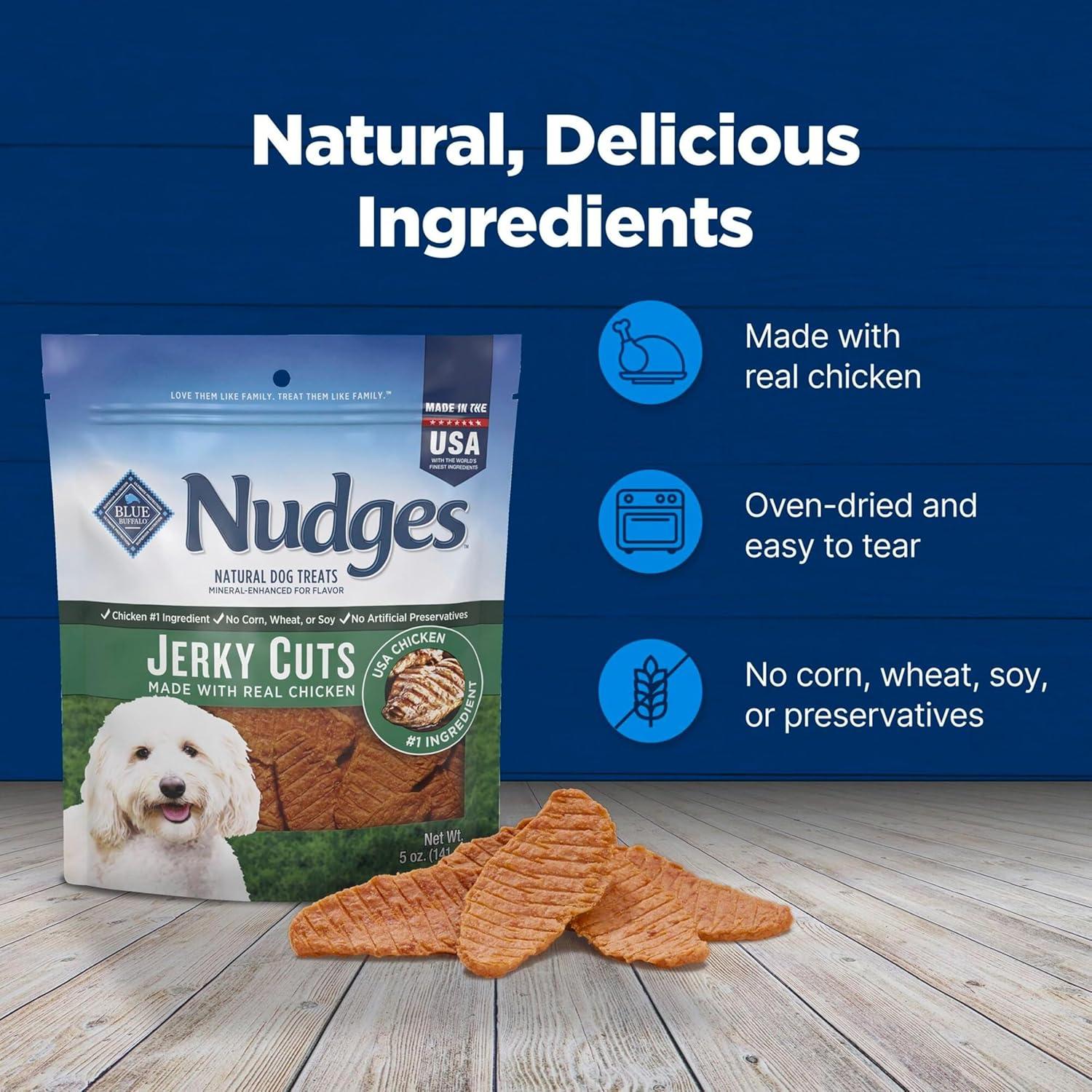 imageBlue Buffalo Nudges Jerky Bites Dog Treats Made in the USA with Natural Ingredients BiteSized Pieces Chicken 16oz BagChicken