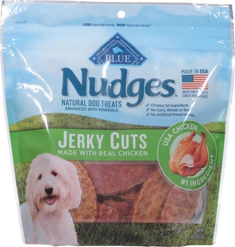 imageBlue Buffalo Nudges Jerky Bites Dog Treats Made in the USA with Natural Ingredients BiteSized Pieces Chicken 16oz BagChicken