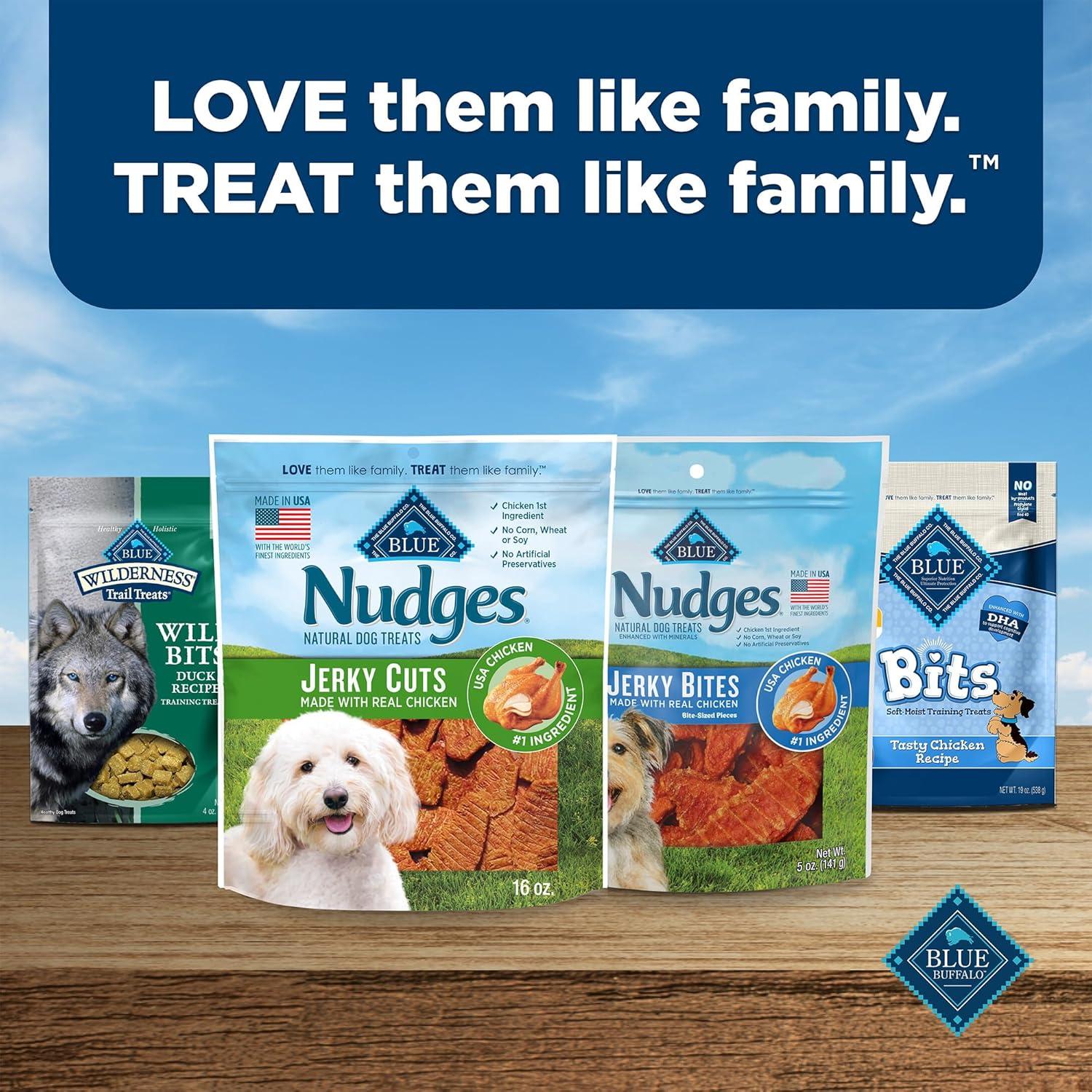 imageBlue Buffalo Nudges Jerky Bites Dog Treats Made in the USA with Natural Ingredients BiteSized Pieces Chicken 16oz BagChicken