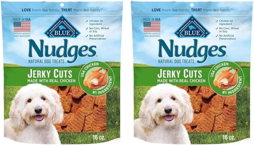 imageBlue Buffalo Nudges Jerky Bites Dog Treats Made in the USA with Natural Ingredients BiteSized Pieces Chicken 16oz BagChicken