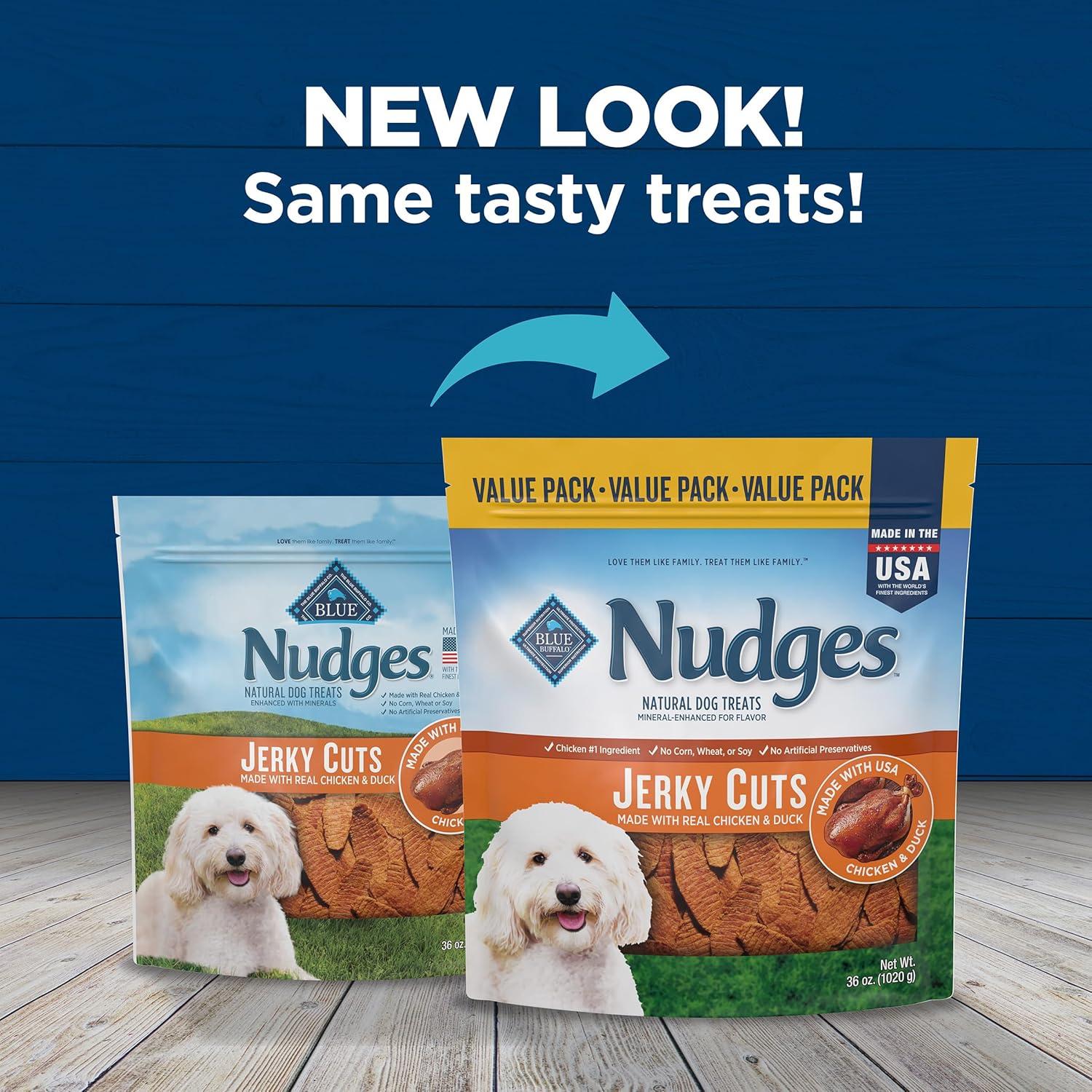 imageBlue Buffalo Nudges Jerky Bites Dog Treats Made in the USA with Natural Ingredients BiteSized Pieces Chicken 16oz BagChicken and Duck