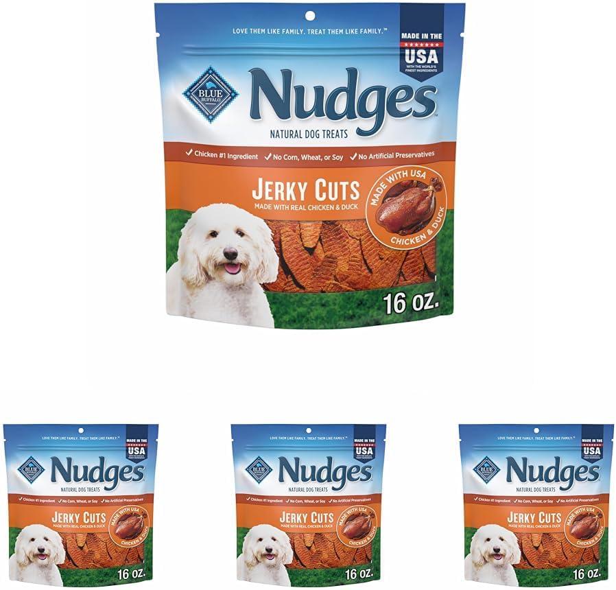 imageBlue Buffalo Nudges Jerky Bites Dog Treats Made in the USA with Natural Ingredients BiteSized Pieces Chicken 16oz BagChicken and Duck