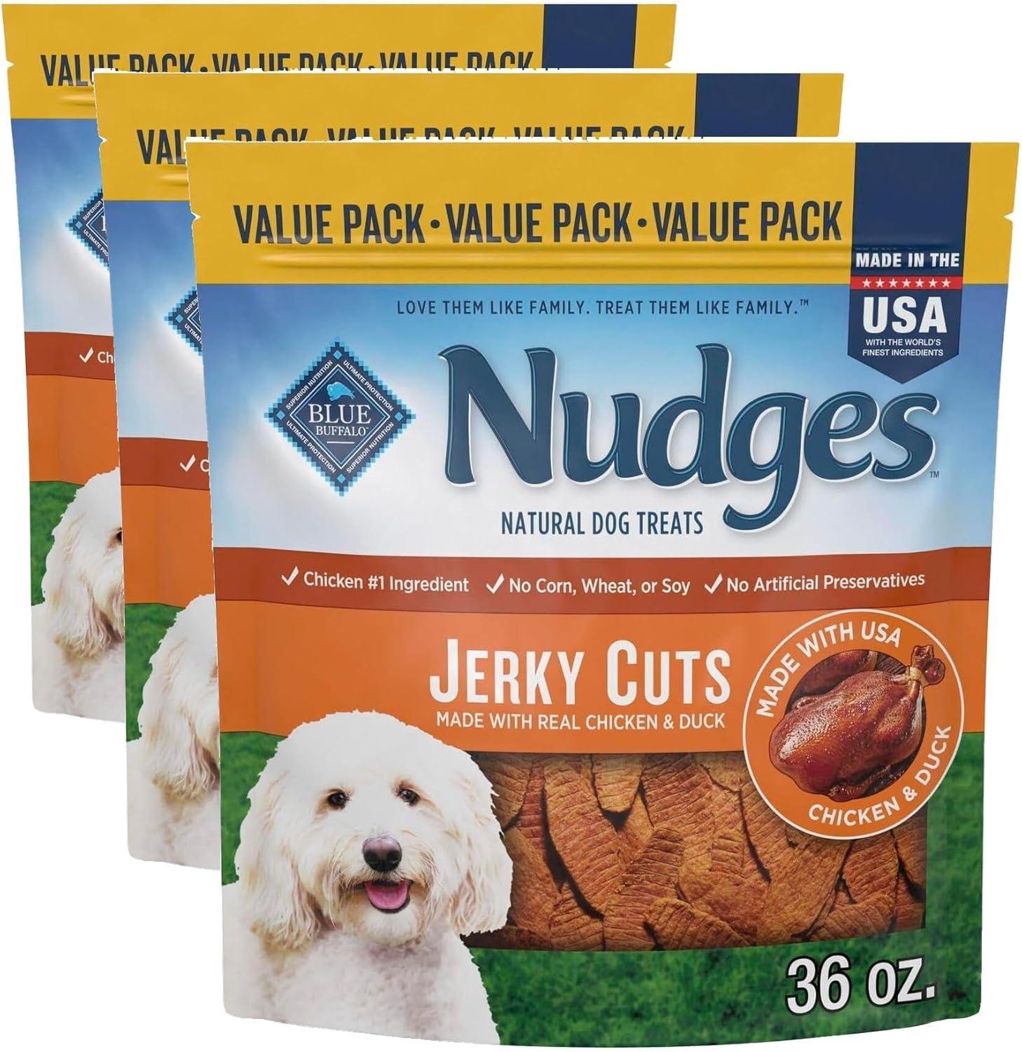 imageBlue Buffalo Nudges Jerky Bites Dog Treats Made in the USA with Natural Ingredients BiteSized Pieces Chicken 16oz BagChicken and Duck