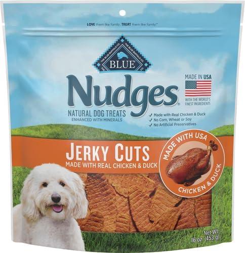 imageBlue Buffalo Nudges Jerky Bites Dog Treats Made in the USA with Natural Ingredients BiteSized Pieces Chicken 16oz BagChicken and Duck