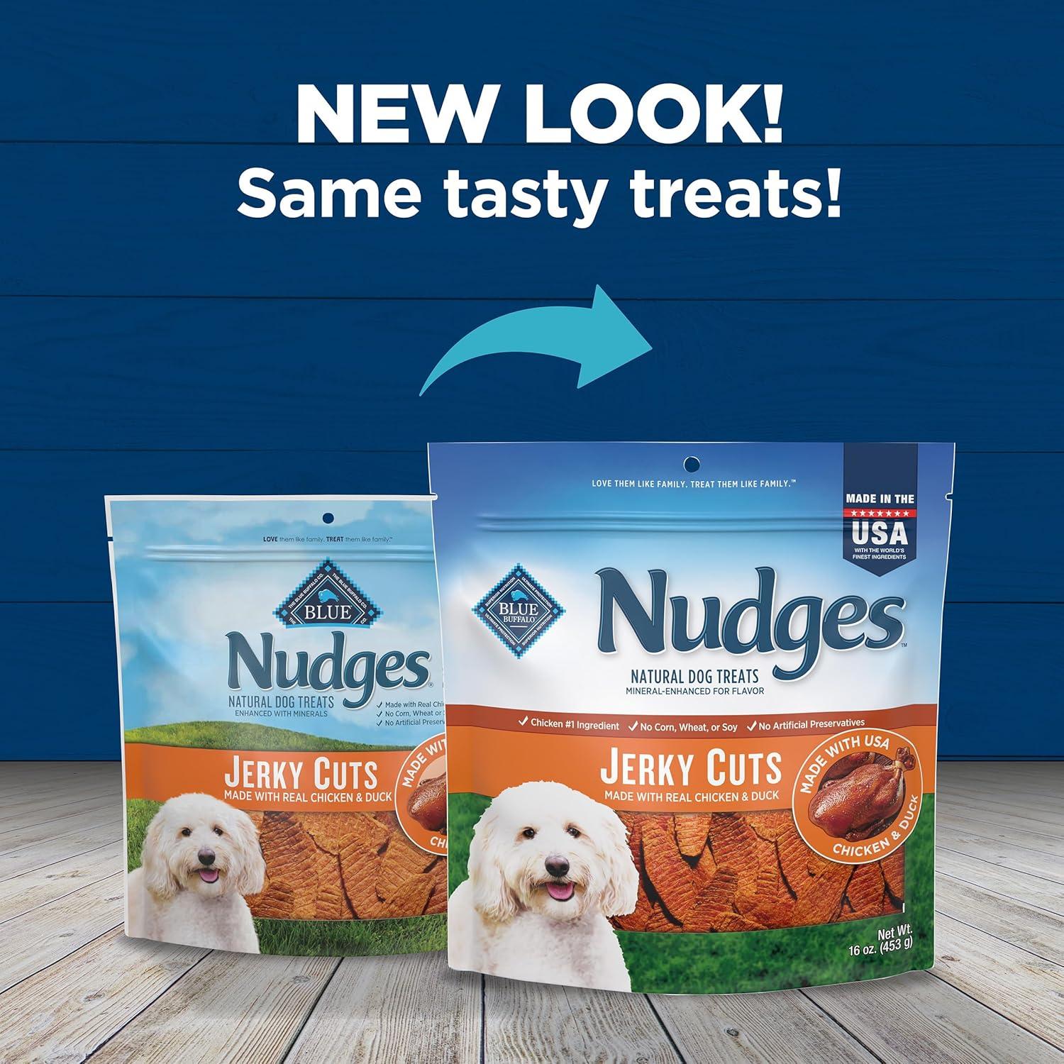 imageBlue Buffalo Nudges Jerky Bites Dog Treats Made in the USA with Natural Ingredients BiteSized Pieces Chicken 16oz BagChicken and Duck