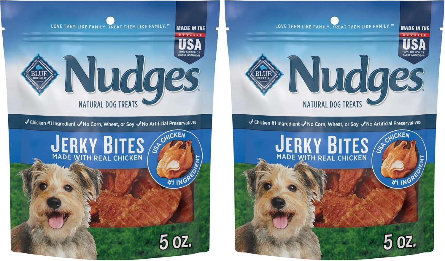 imageBlue Buffalo Nudges Jerky Bites Dog Treats Made in the USA with Natural Ingredients BiteSized Pieces Chicken 5oz BagChicken