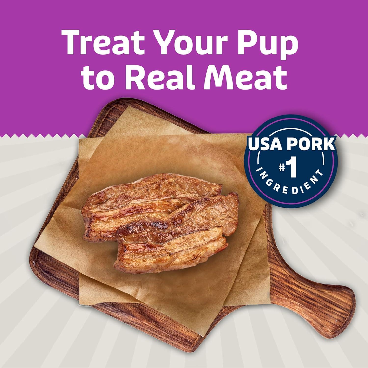 imageBlue Buffalo Sizzlers Natural Soft Dog Treats BaconStyle SoftMoist Dog Treats with Real USA Pork Original Flavor 6oz BagPork