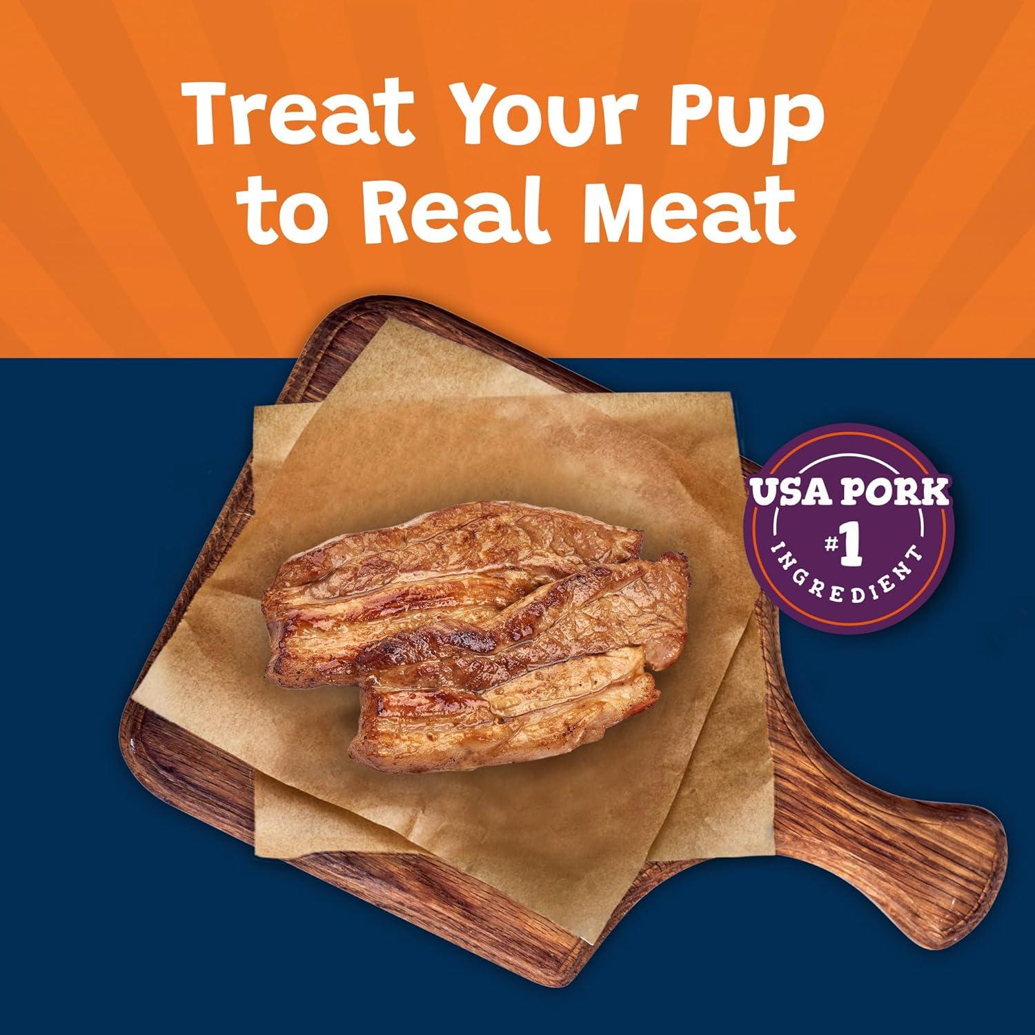 imageBlue Buffalo Sizzlers Natural Soft Dog Treats BaconStyle SoftMoist Dog Treats with Real USA Pork Original Flavor 6oz BagPork