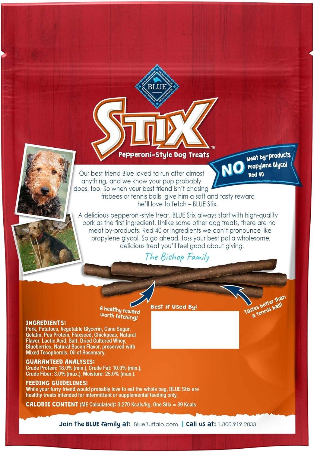 imageBlue Buffalo Stix Natural Soft Moist Dog Treats Chicken Recipe BagBacon