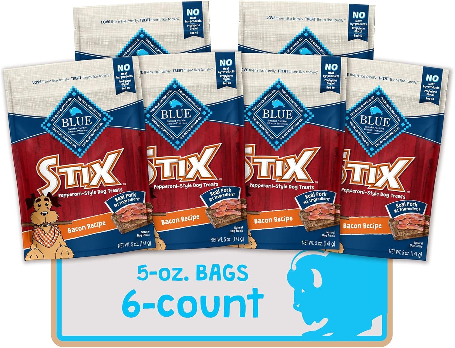 imageBlue Buffalo Stix Natural Soft Moist Dog Treats Chicken Recipe BagBacon