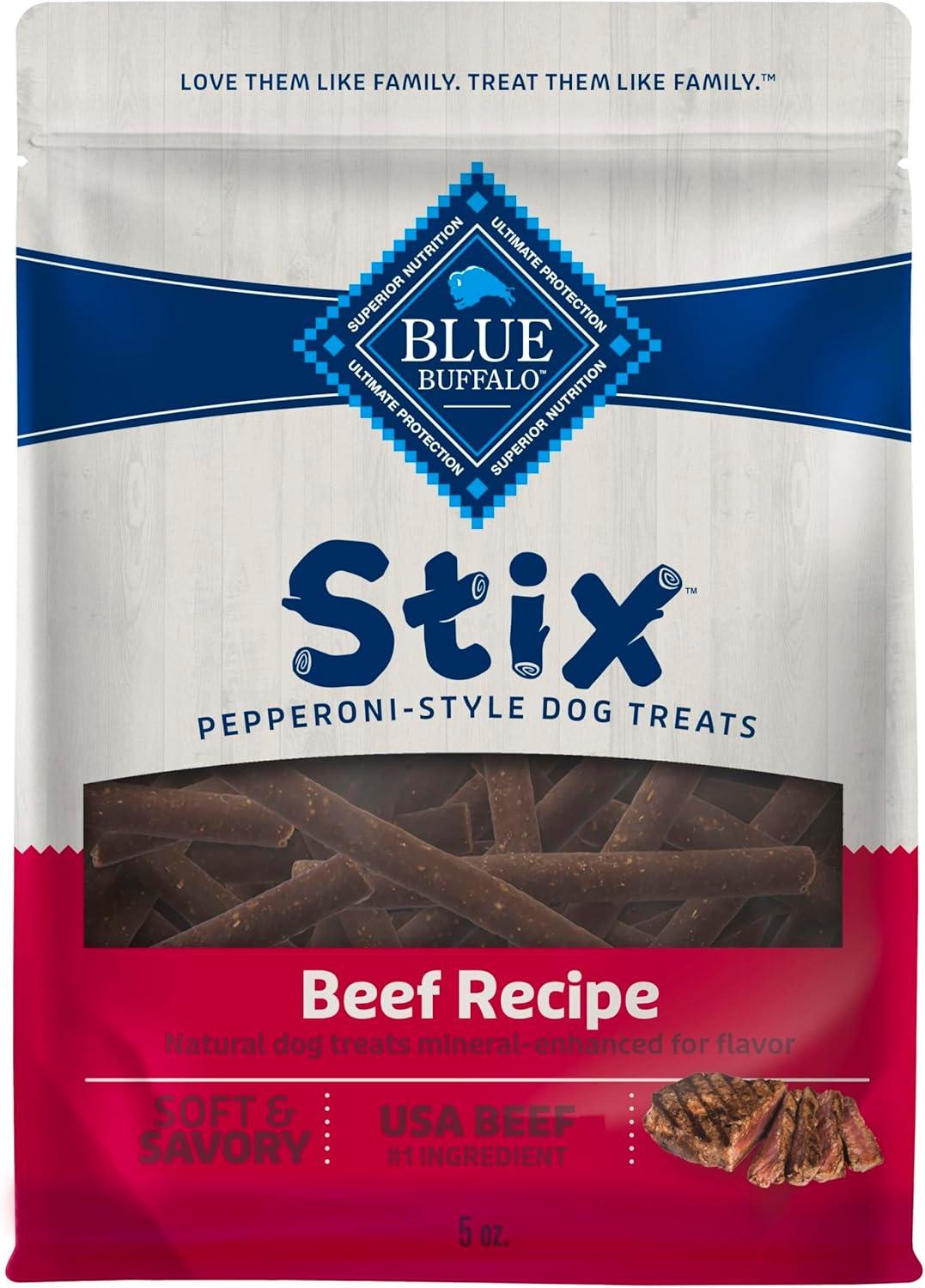 imageBlue Buffalo Stix Natural Soft Moist Dog Treats Chicken Recipe BagBeef
