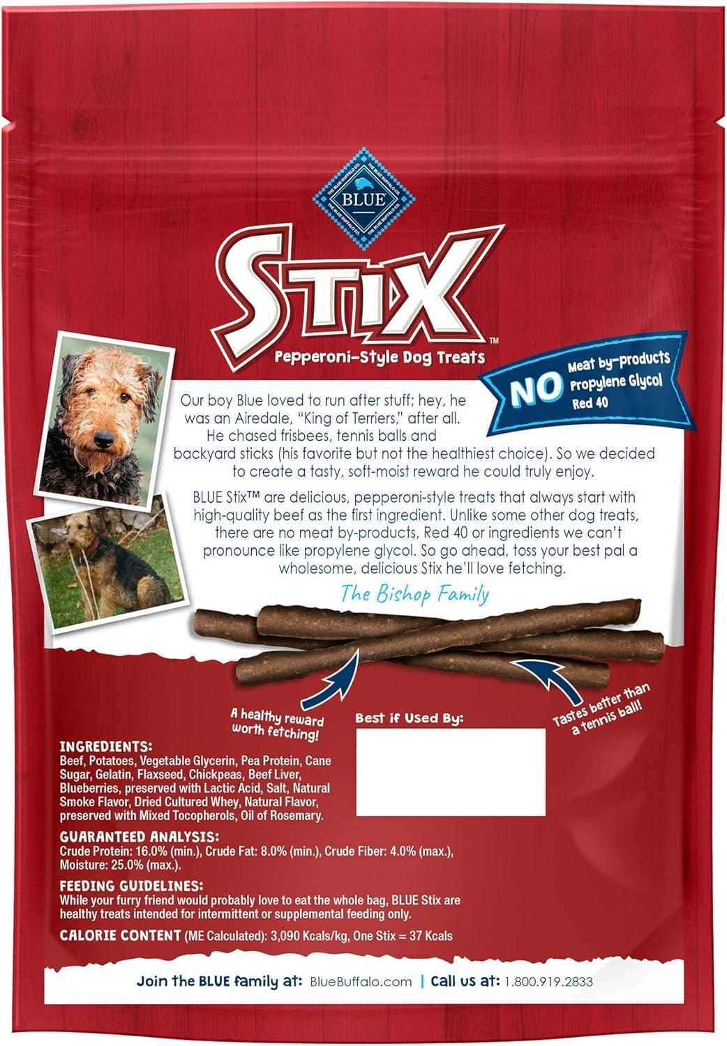 imageBlue Buffalo Stix Natural Soft Moist Dog Treats Chicken Recipe BagBeef