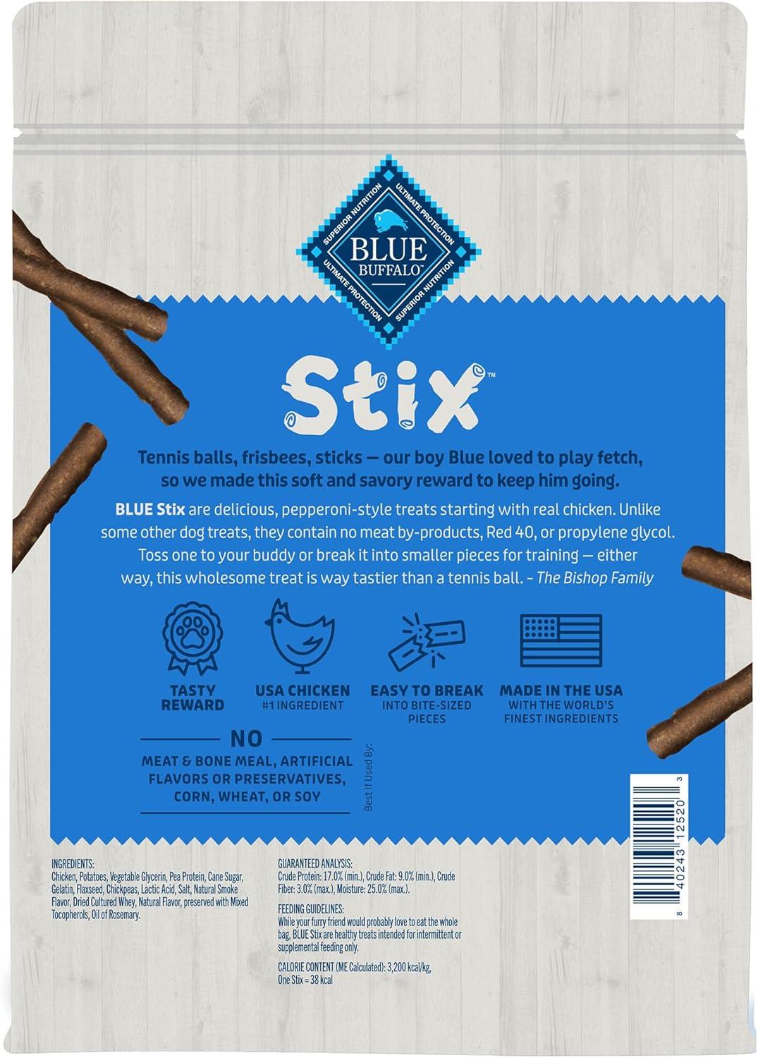 imageBlue Buffalo Stix Natural Soft Moist Dog Treats Chicken Recipe BagChicken