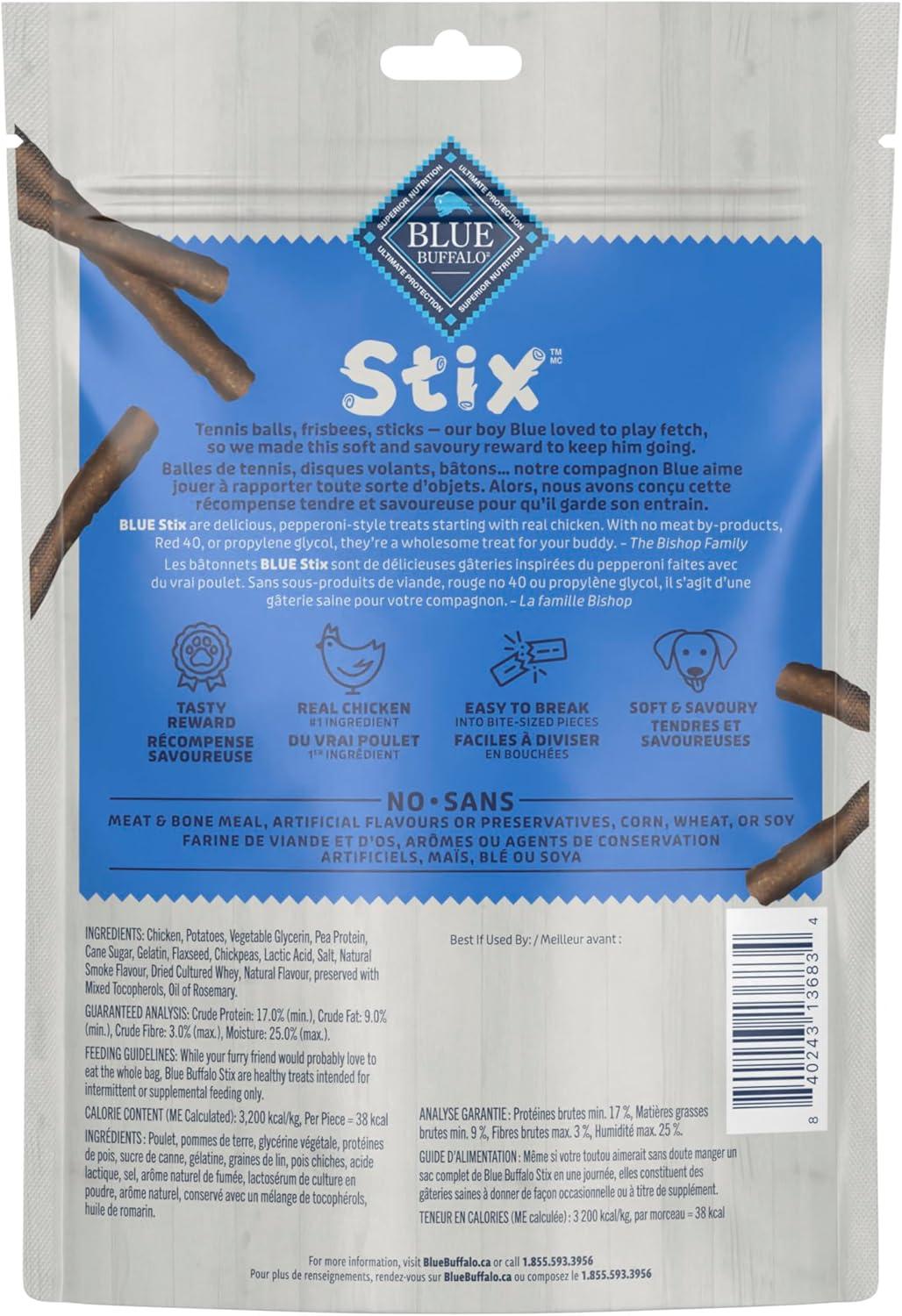 imageBlue Buffalo Stix Natural Soft Moist Dog Treats Chicken Recipe BagChicken