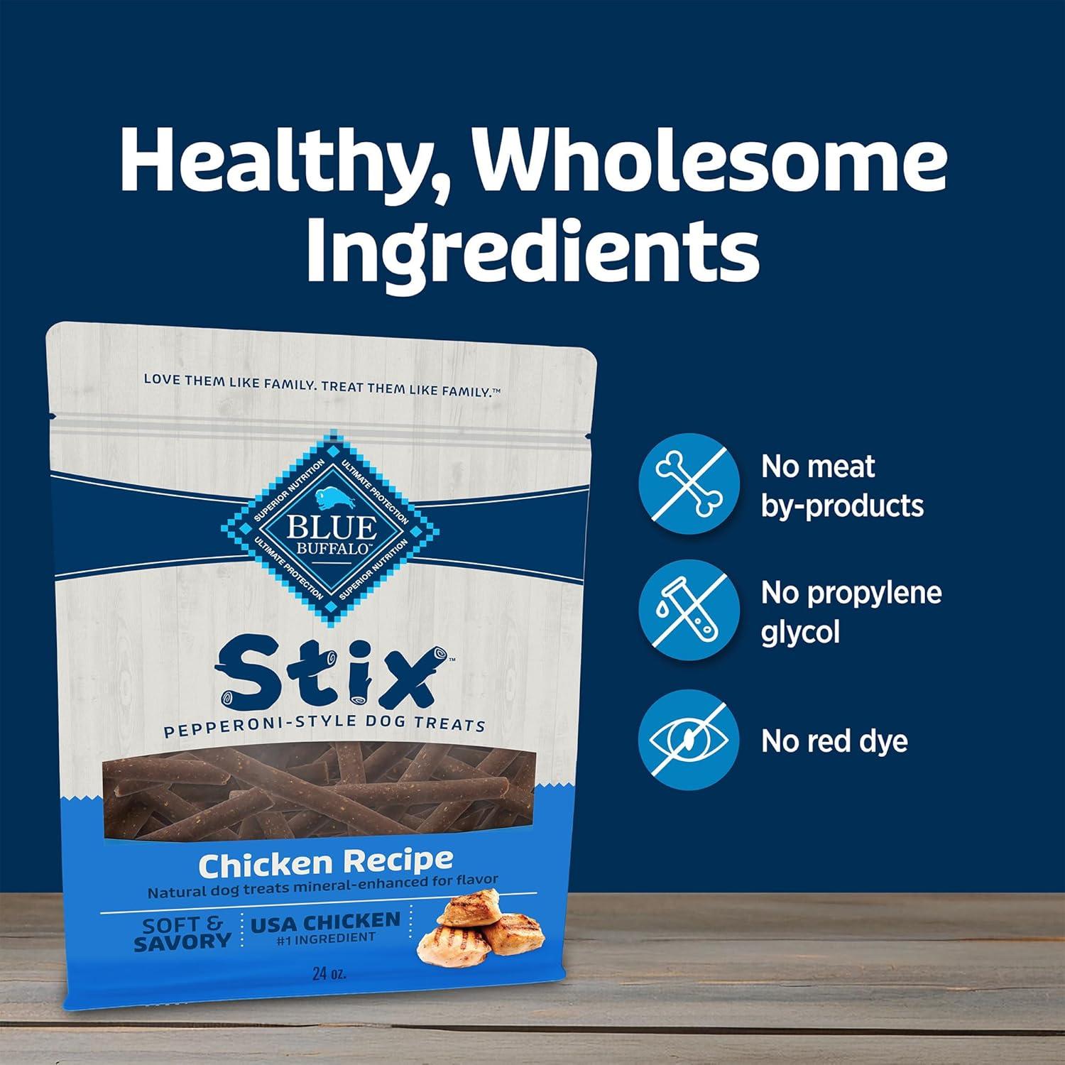 imageBlue Buffalo Stix Natural Soft Moist Dog Treats Chicken Recipe BagChicken