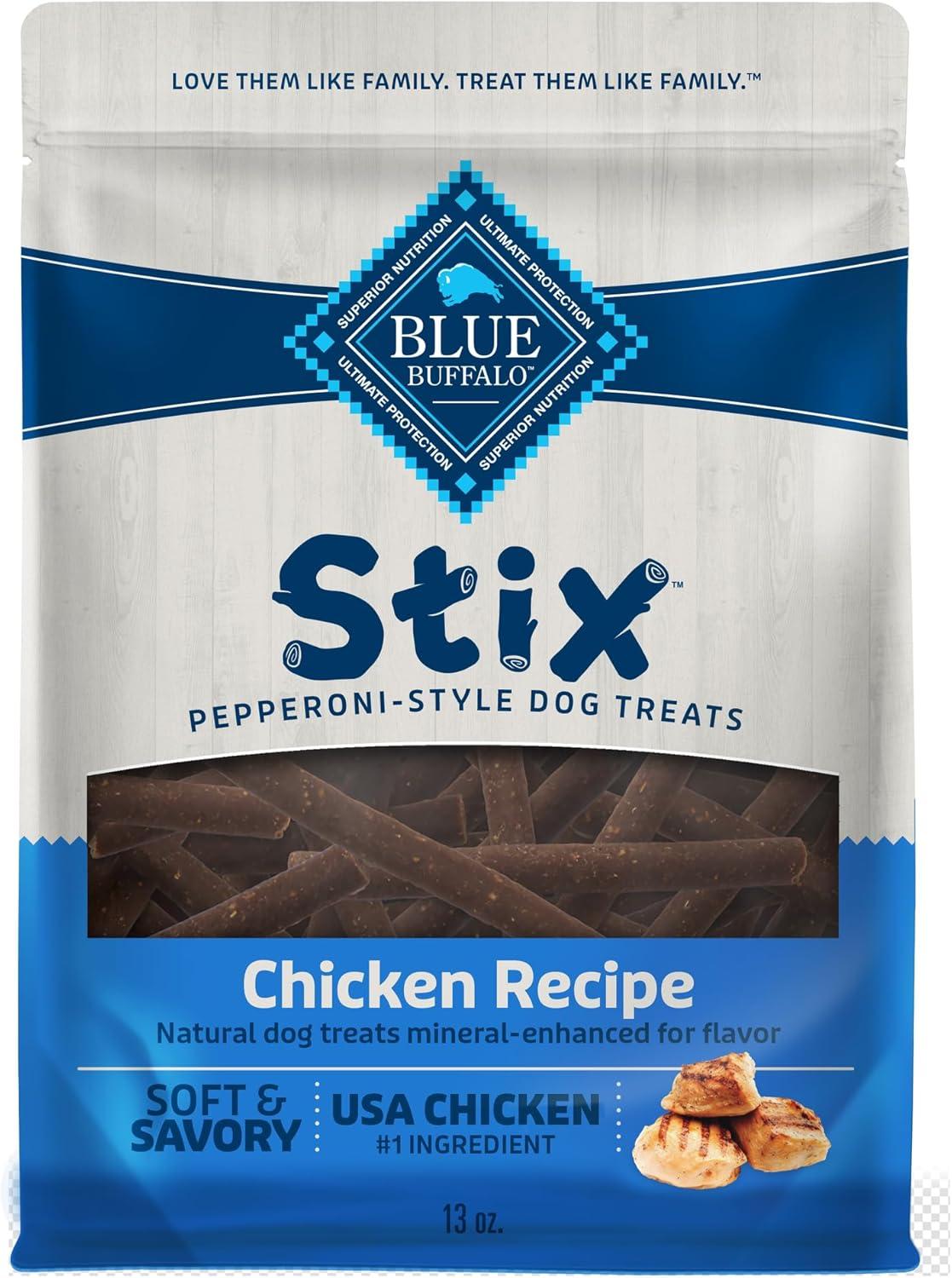 imageBlue Buffalo Stix Natural Soft Moist Dog Treats Chicken Recipe BagChicken