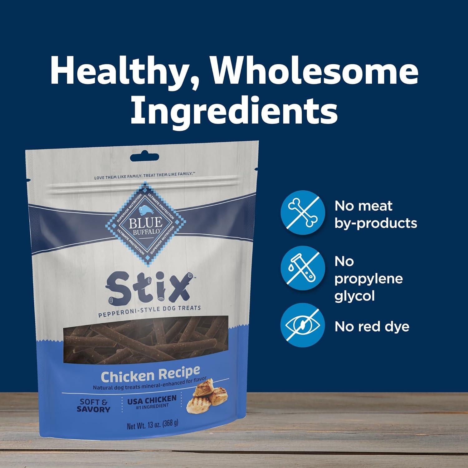 imageBlue Buffalo Stix Natural Soft Moist Dog Treats Chicken Recipe BagChicken