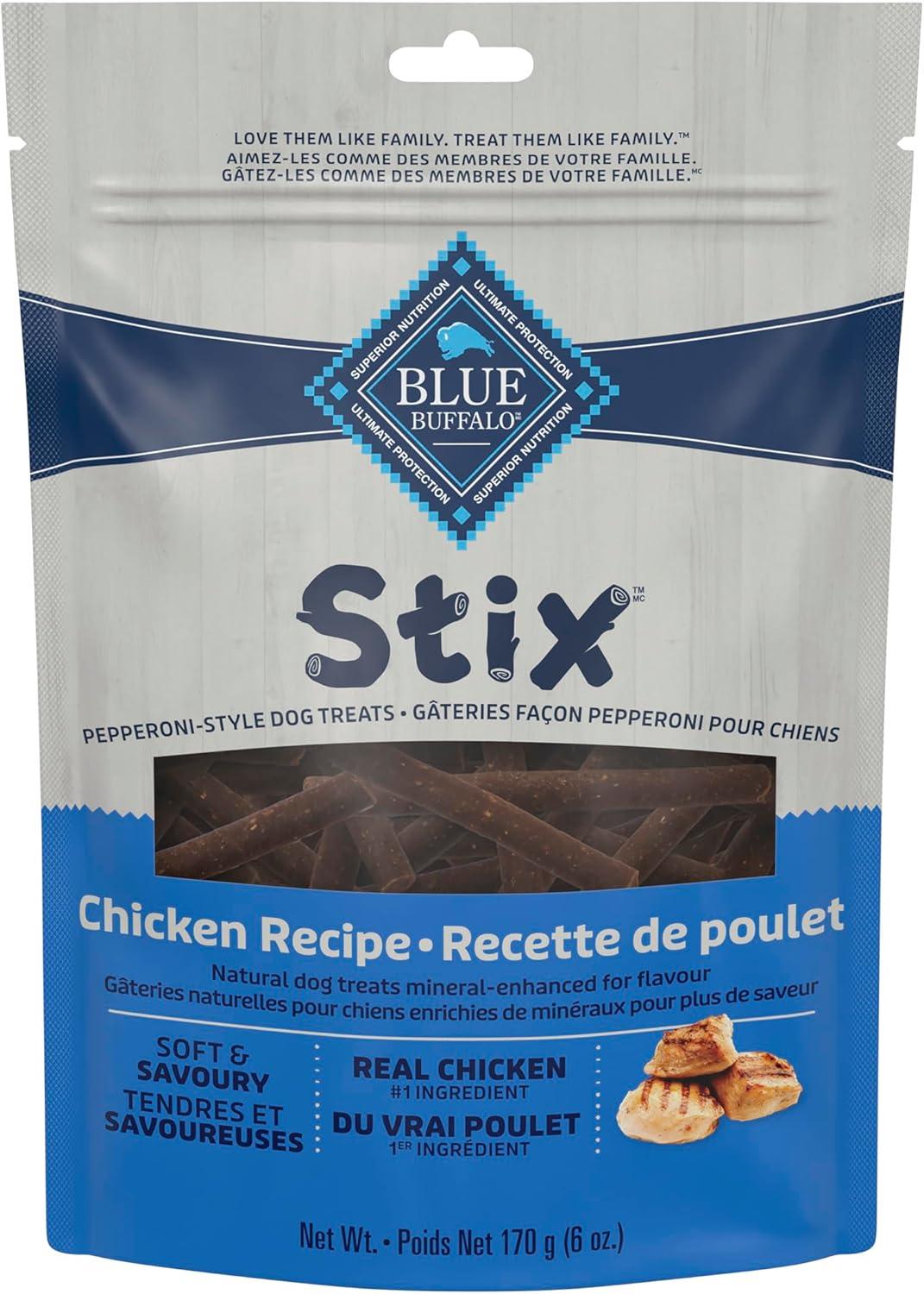 imageBlue Buffalo Stix Natural Soft Moist Dog Treats Chicken Recipe BagChicken