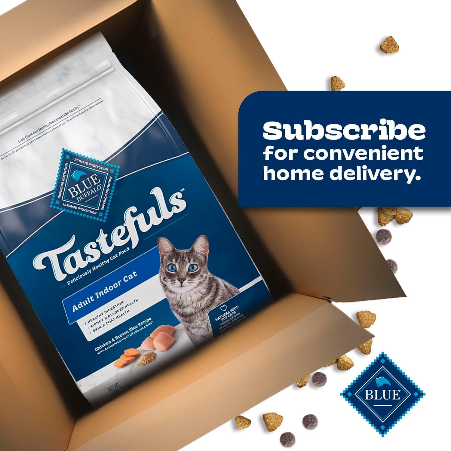 imageBlue Buffalo Tastefuls Adult Dry Cat Food Indoor Cat Formula Made in the USA with Natural Ingredients Chicken amp Brown Rice Recipe 22lb Bag