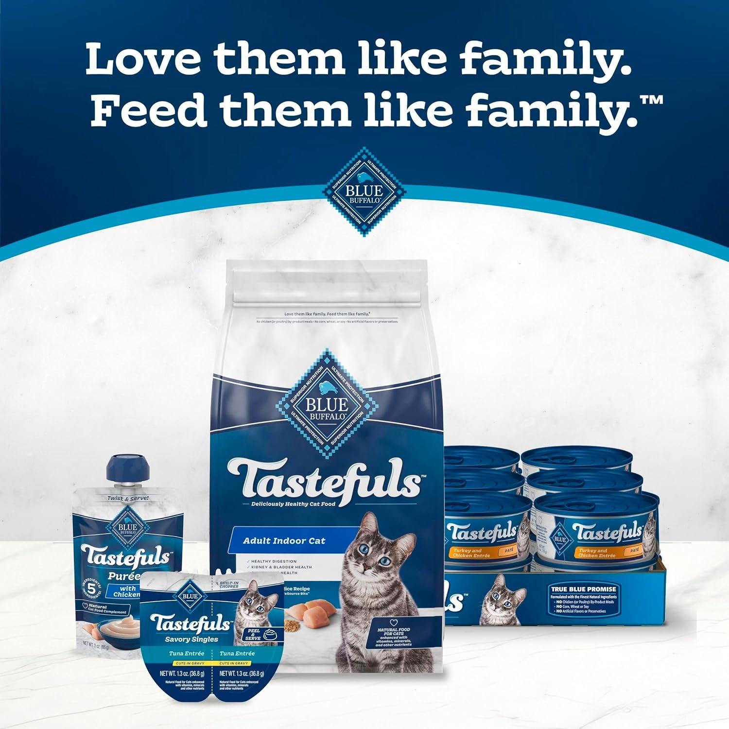 imageBlue Buffalo Tastefuls Adult Dry Cat Food Indoor Cat Formula Made in the USA with Natural Ingredients Chicken amp Brown Rice Recipe 22lb Bag
