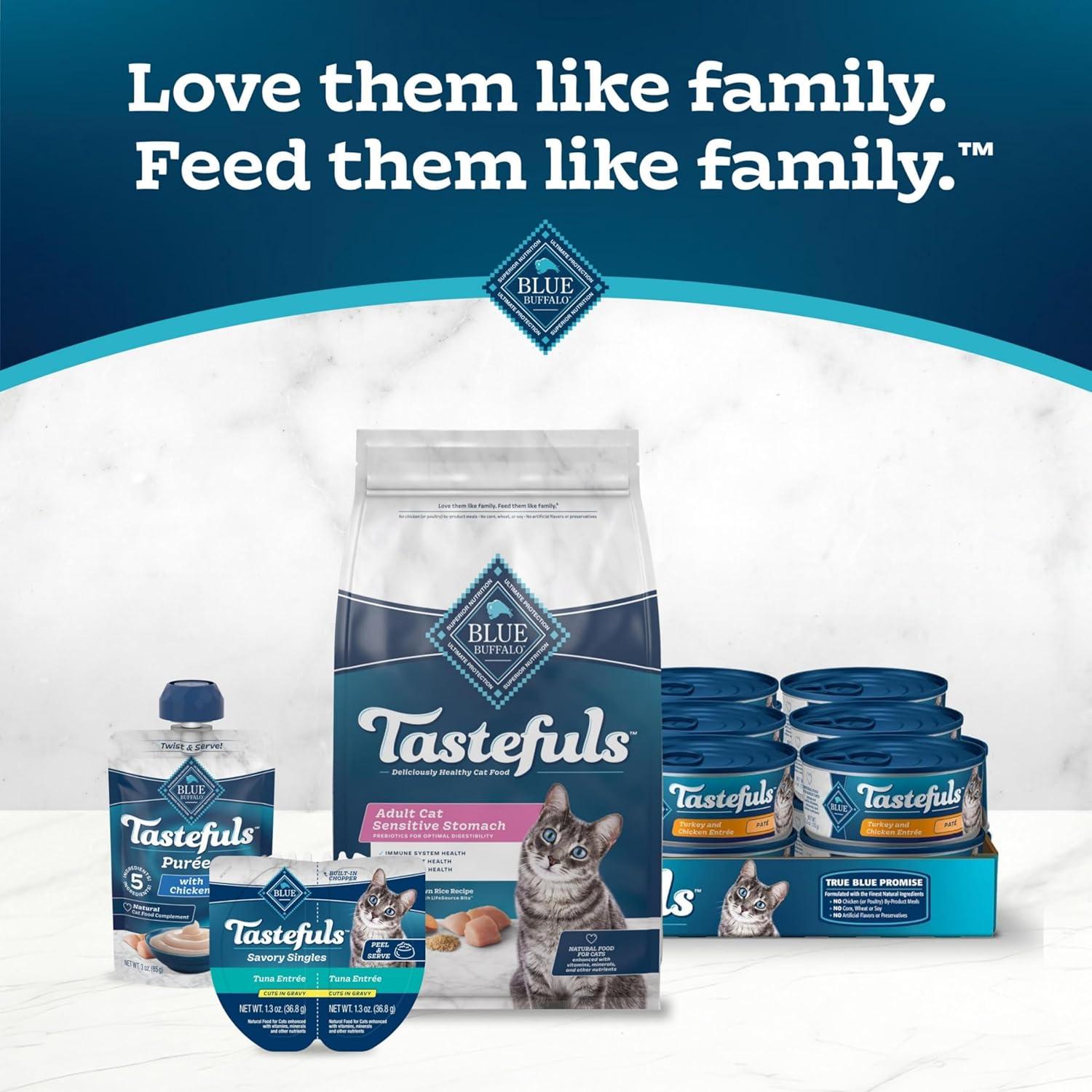 imageBlue Buffalo Tastefuls Adult Dry Cat Food Sensitive Stomach Formula Made in the USA with Natural Ingredients Chicken Recipe 7lb Bag3 Pound Pack of 1