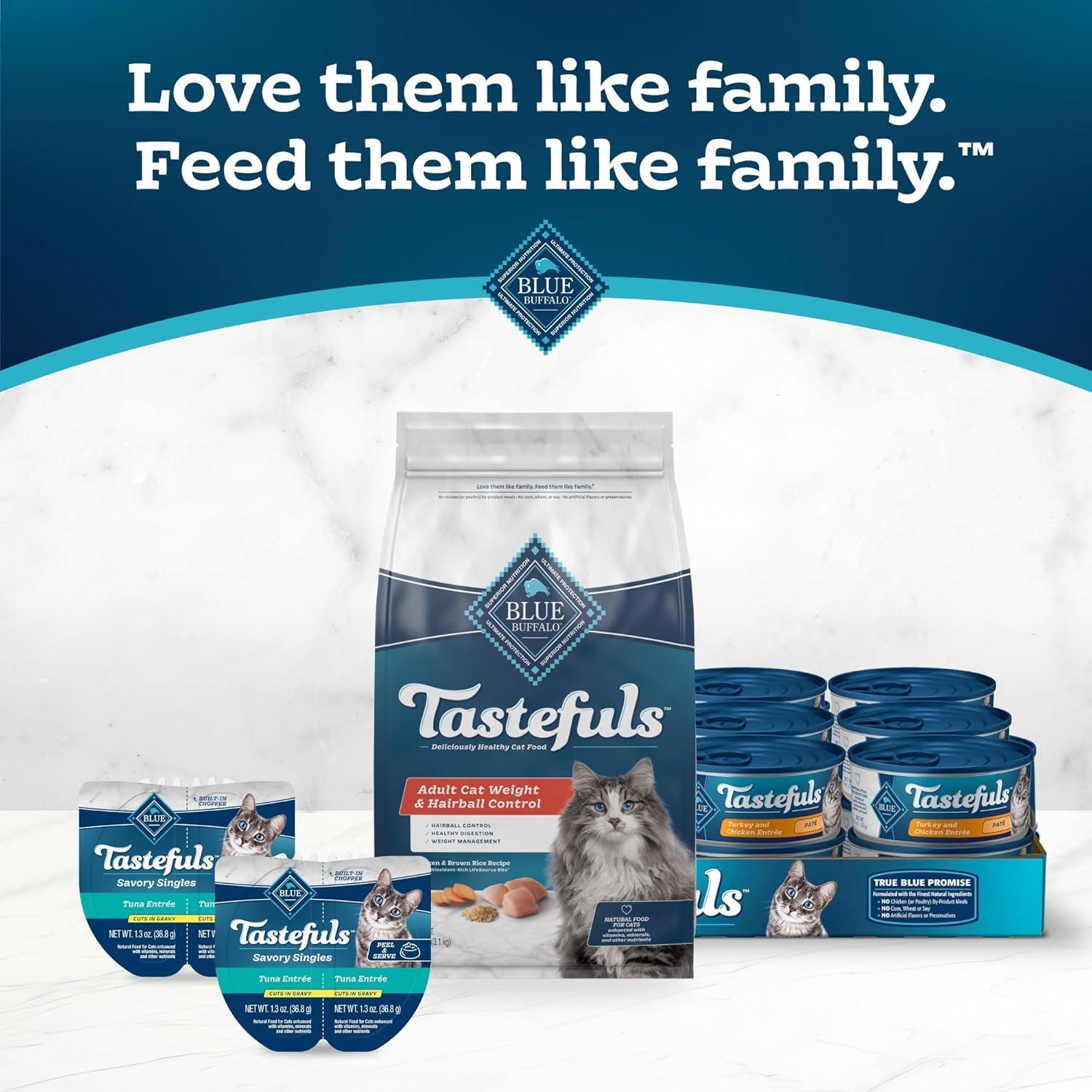 imageBlue Buffalo Tastefuls Adult Dry Cat Food for Weight Management amp Hairball Control Made in the USA with Natural Ingredients Chicken Recipe 7lb Bag7 Pound Pack of 1