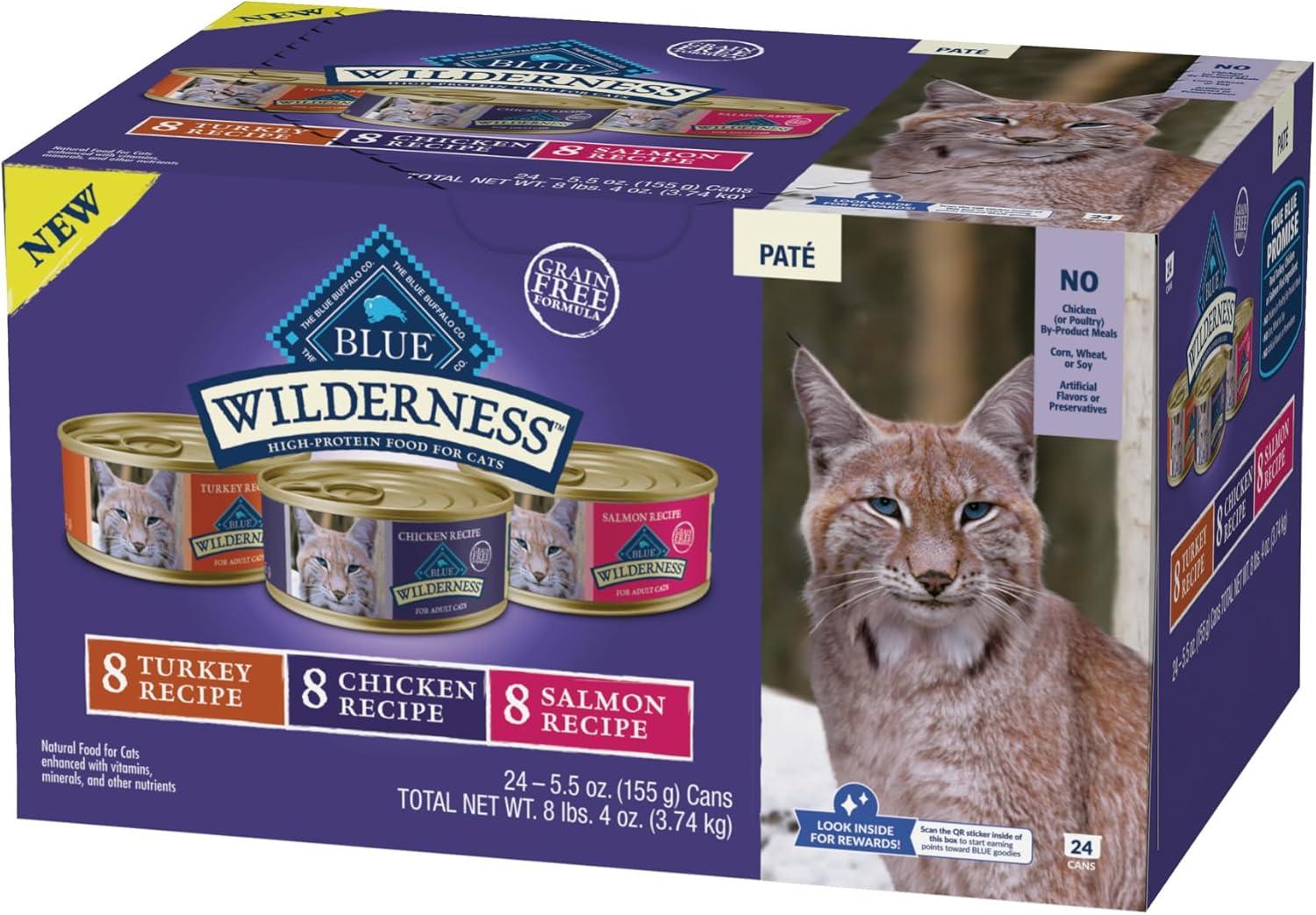 imageBlue Buffalo Tastefuls Flaked Wet Cat Food Variety Pack Made with Natural Ingredients Tuna Chicken Fish amp Shrimp 3oz Cans 12 Count 4 of EachChicken Salmon Turkey