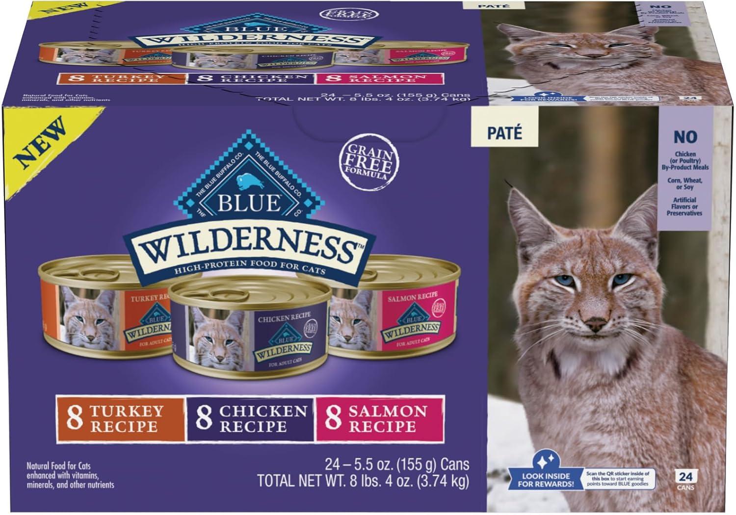 imageBlue Buffalo Tastefuls Flaked Wet Cat Food Variety Pack Made with Natural Ingredients Tuna Chicken Fish amp Shrimp 3oz Cans 12 Count 4 of EachChicken Salmon Turkey