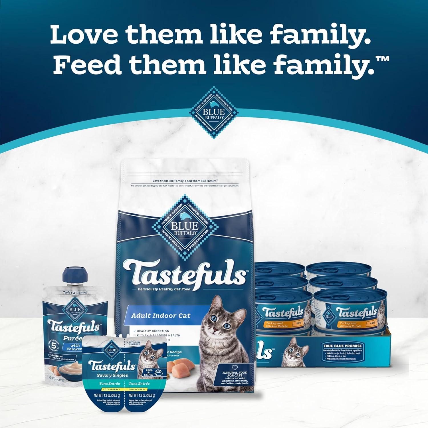 imageBlue Buffalo Tastefuls Flaked Wet Cat Food Variety Pack Made with Natural Ingredients Tuna Chicken Fish amp Shrimp 3oz Cans 12 Count 4 of EachChicken