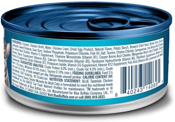 imageBlue Buffalo Tastefuls Flaked Wet Cat Food Variety Pack Made with Natural Ingredients Tuna Chicken Fish amp Shrimp 3oz Cans 12 Count 4 of EachChicken