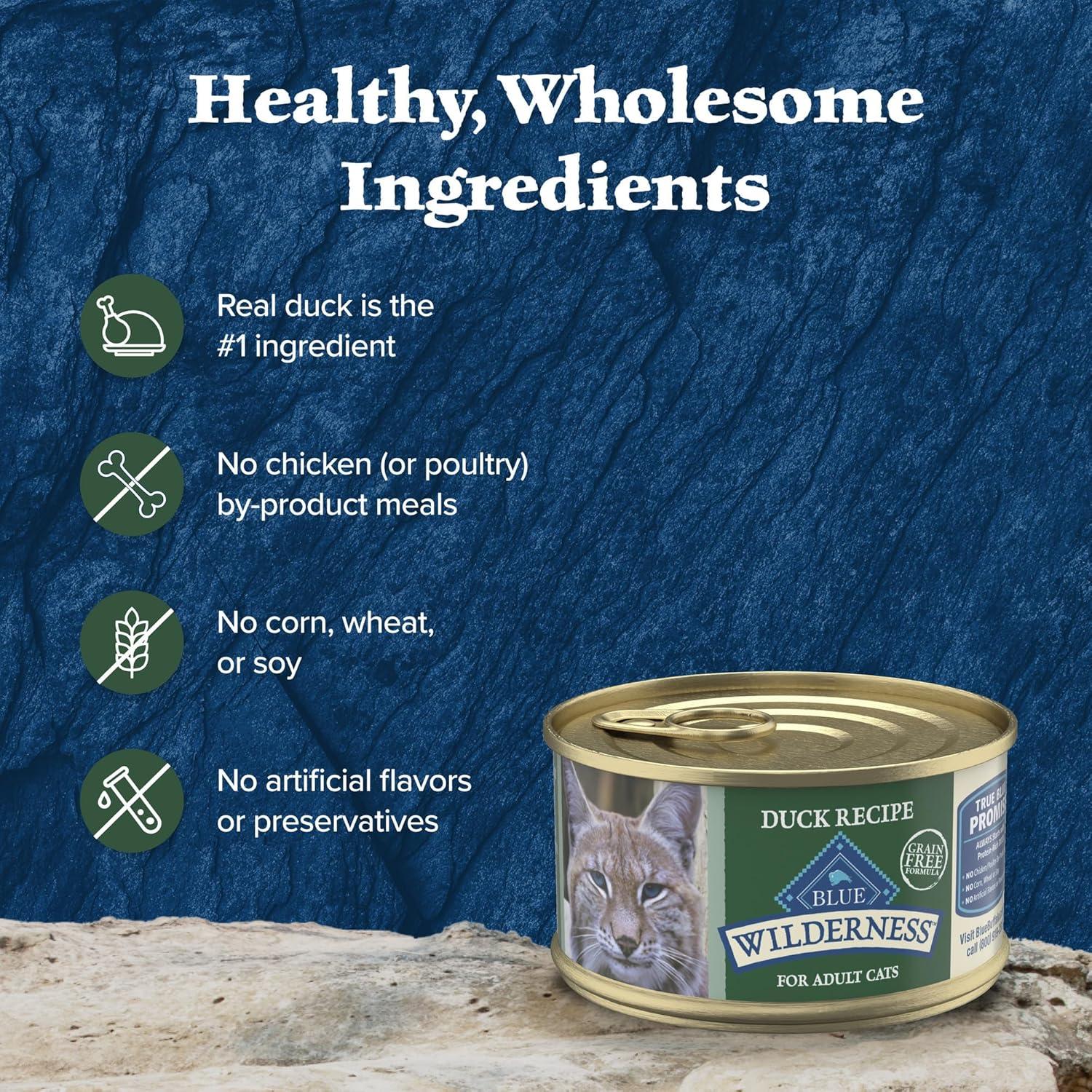 imageBlue Buffalo Tastefuls Flaked Wet Cat Food Variety Pack Made with Natural Ingredients Tuna Chicken Fish amp Shrimp 3oz Cans 12 Count 4 of EachDuck