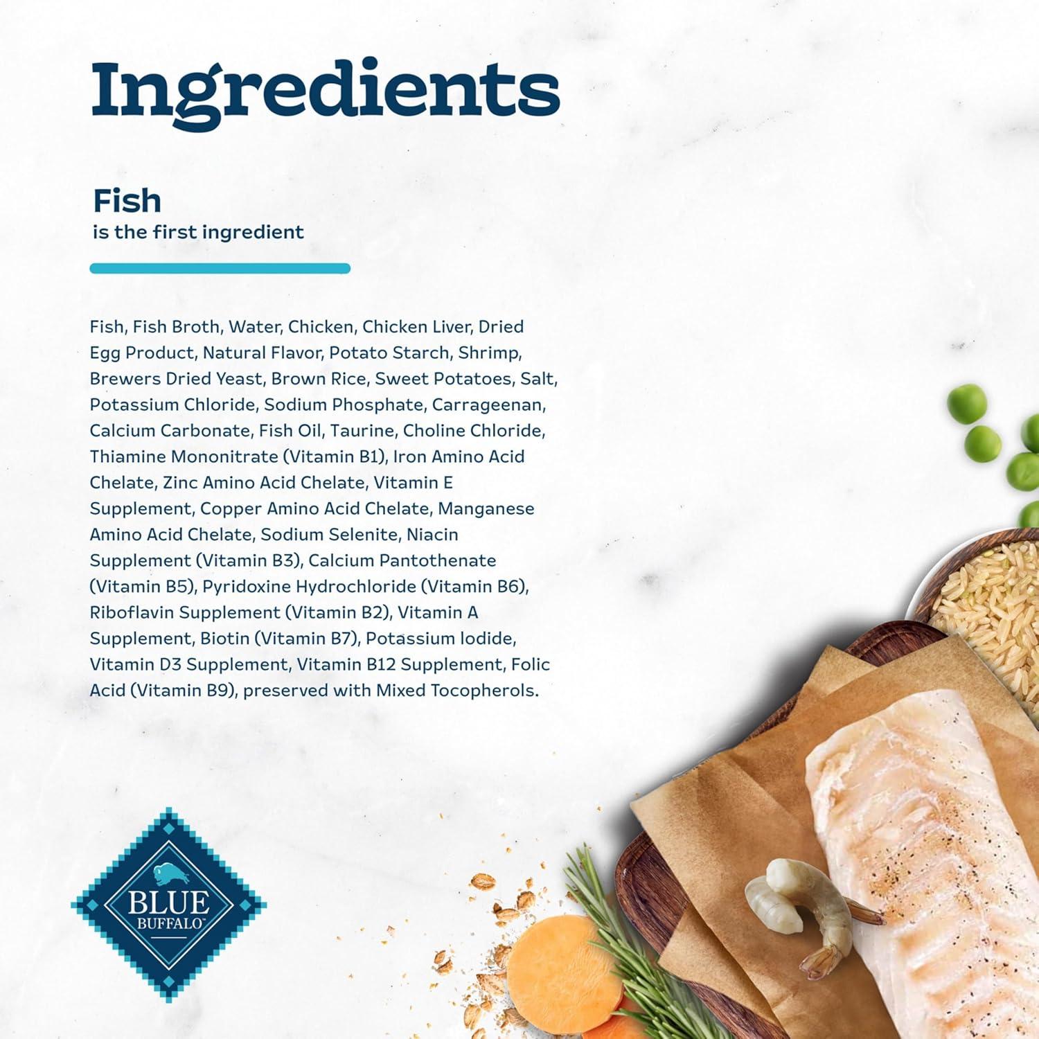 imageBlue Buffalo Tastefuls Flaked Wet Cat Food Variety Pack Made with Natural Ingredients Tuna Chicken Fish amp Shrimp 3oz Cans 12 Count 4 of EachFish Shrimp