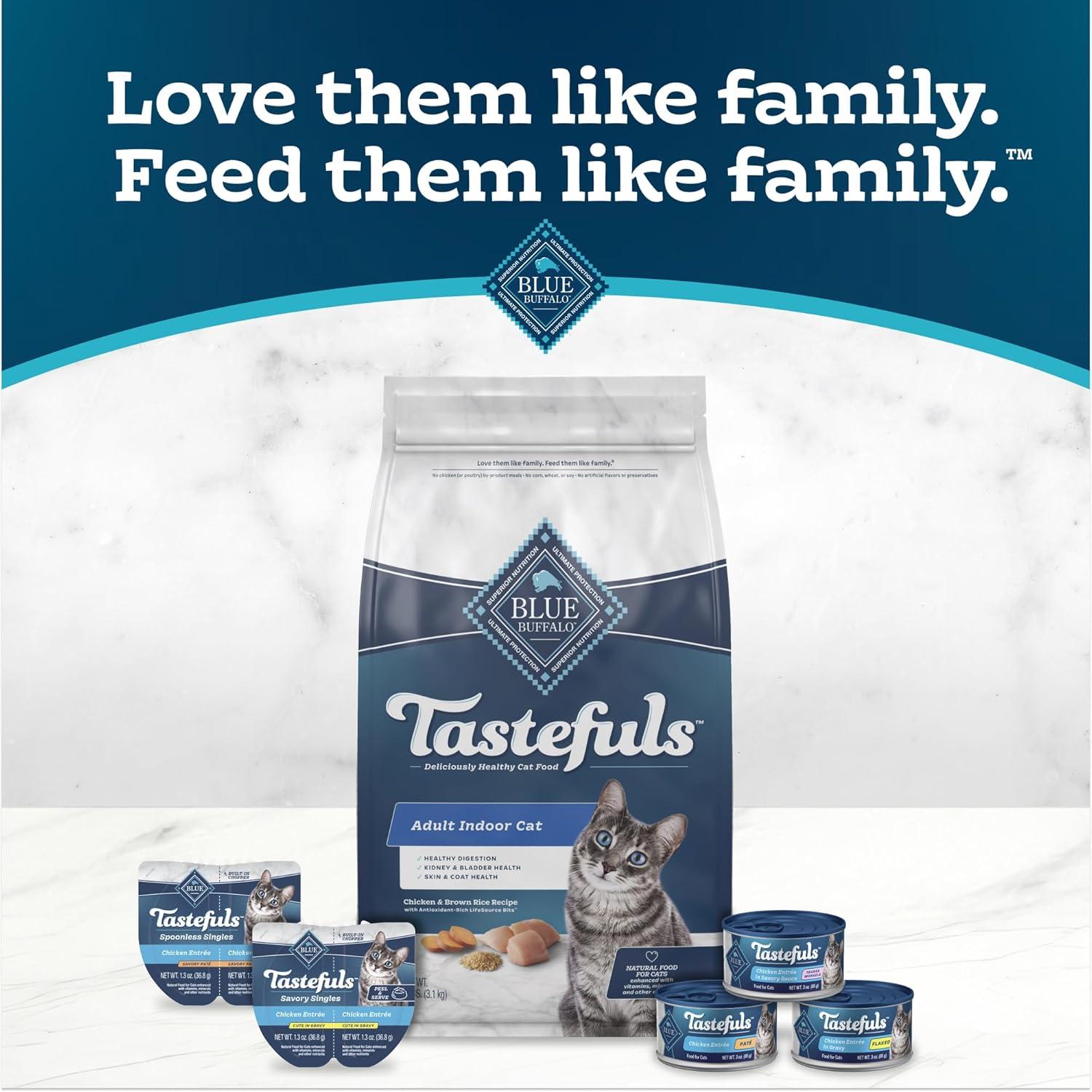 imageBlue Buffalo Tastefuls Flaked Wet Cat Food Variety Pack Made with Natural Ingredients Tuna Chicken Fish amp Shrimp 3oz Cans 12 Count 4 of EachFish