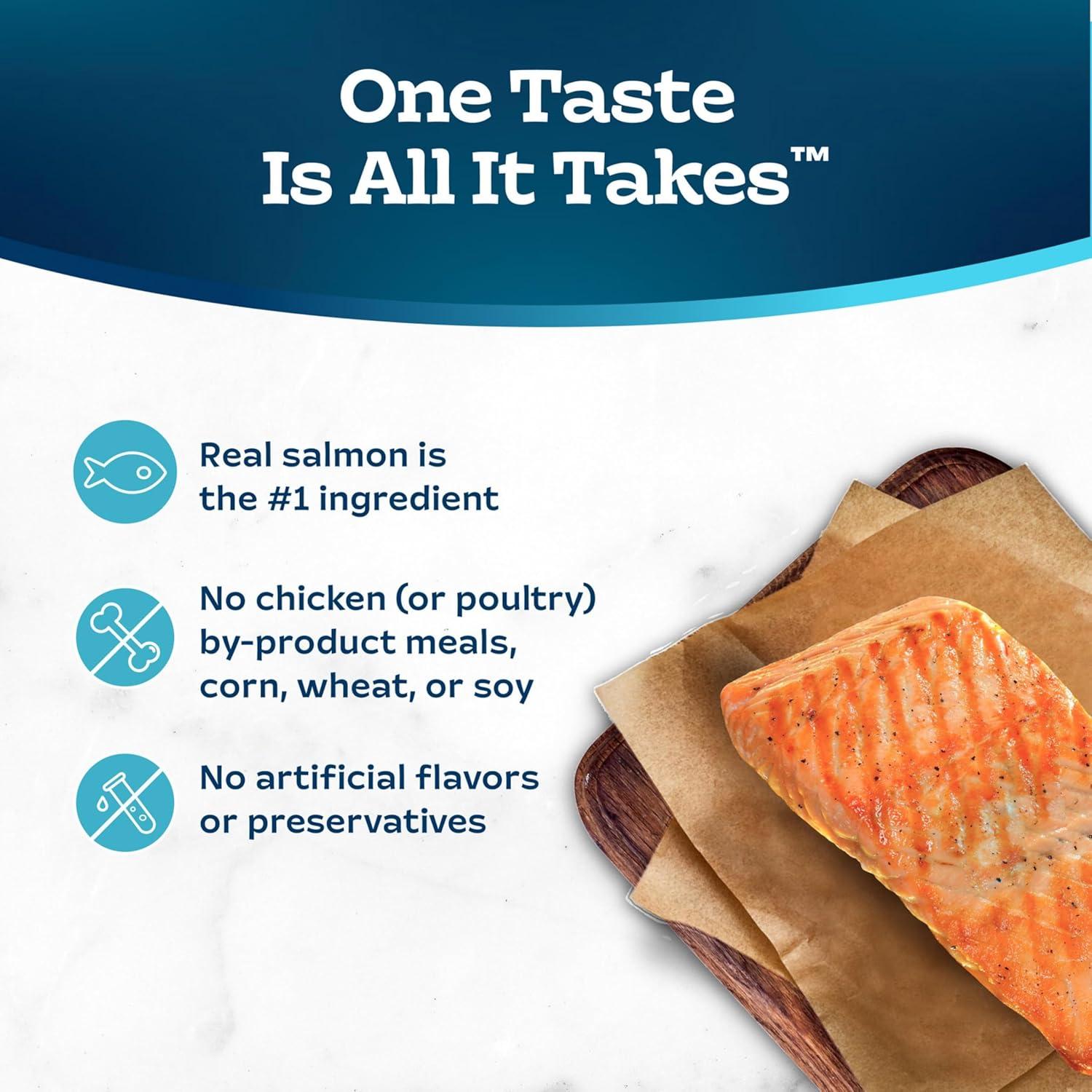 imageBlue Buffalo Tastefuls Flaked Wet Cat Food Variety Pack Made with Natural Ingredients Tuna Chicken Fish amp Shrimp 3oz Cans 12 Count 4 of EachSalmon