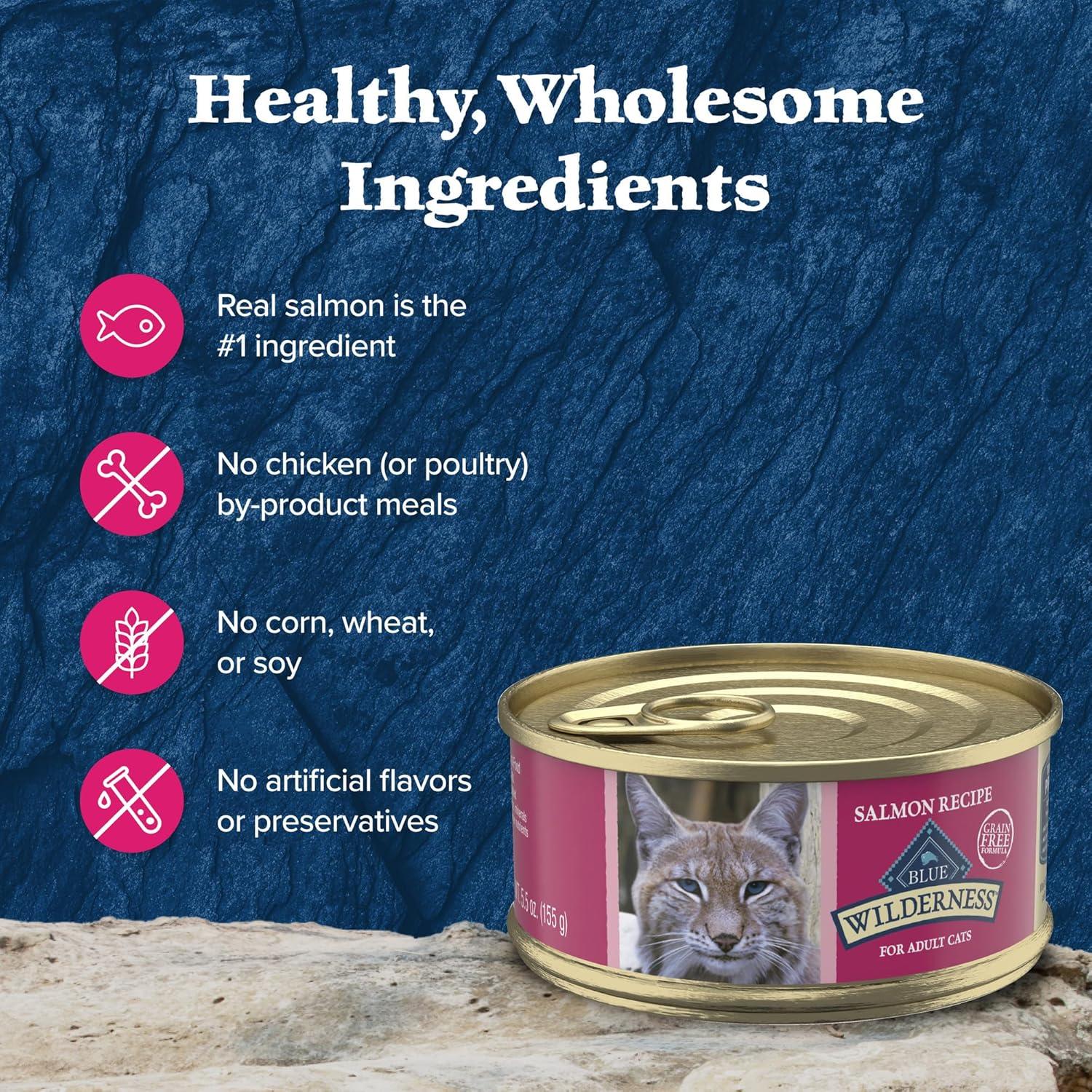 imageBlue Buffalo Tastefuls Flaked Wet Cat Food Variety Pack Made with Natural Ingredients Tuna Chicken Fish amp Shrimp 3oz Cans 12 Count 4 of EachSalmon
