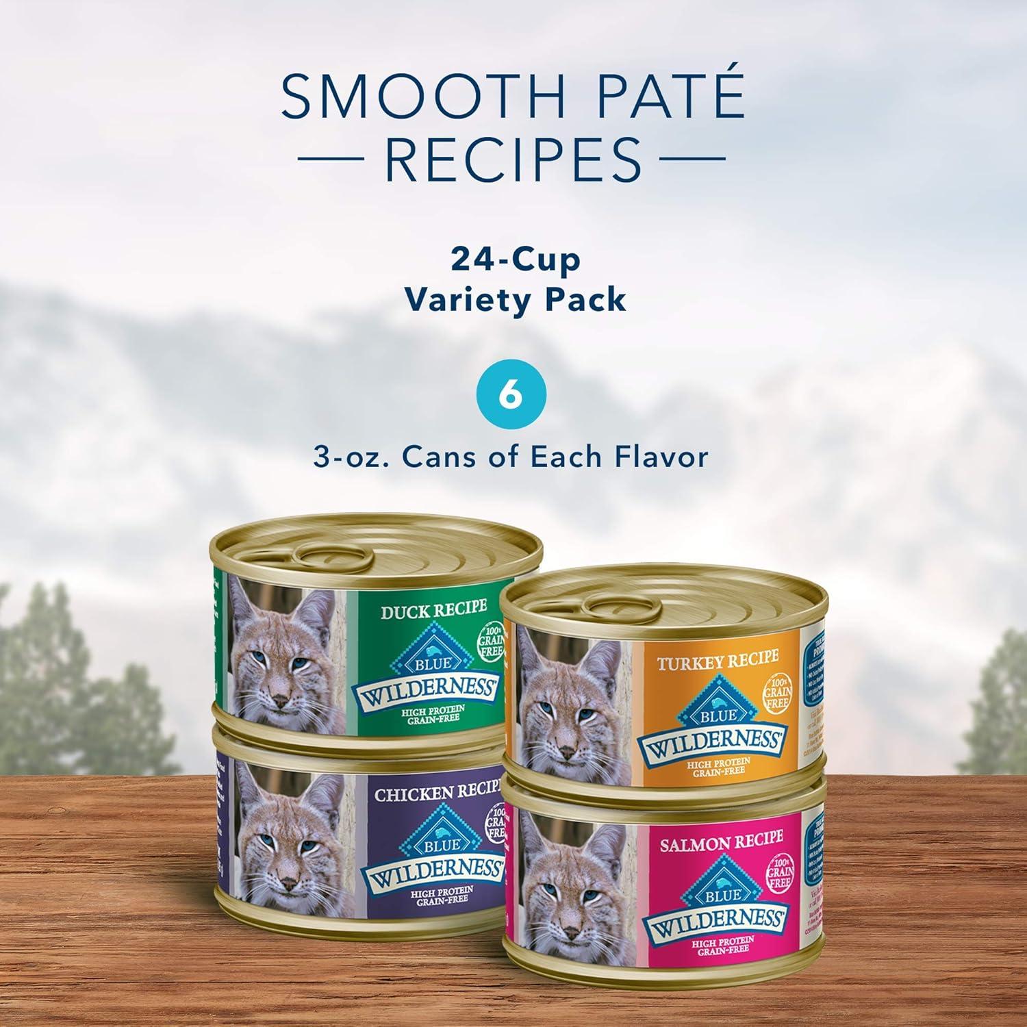 imageBlue Buffalo Tastefuls Flaked Wet Cat Food Variety Pack Made with Natural Ingredients Tuna Chicken Fish amp Shrimp 3oz Cans 12 Count 4 of EachVariety Pack Chicken Salmon Duck Turkey