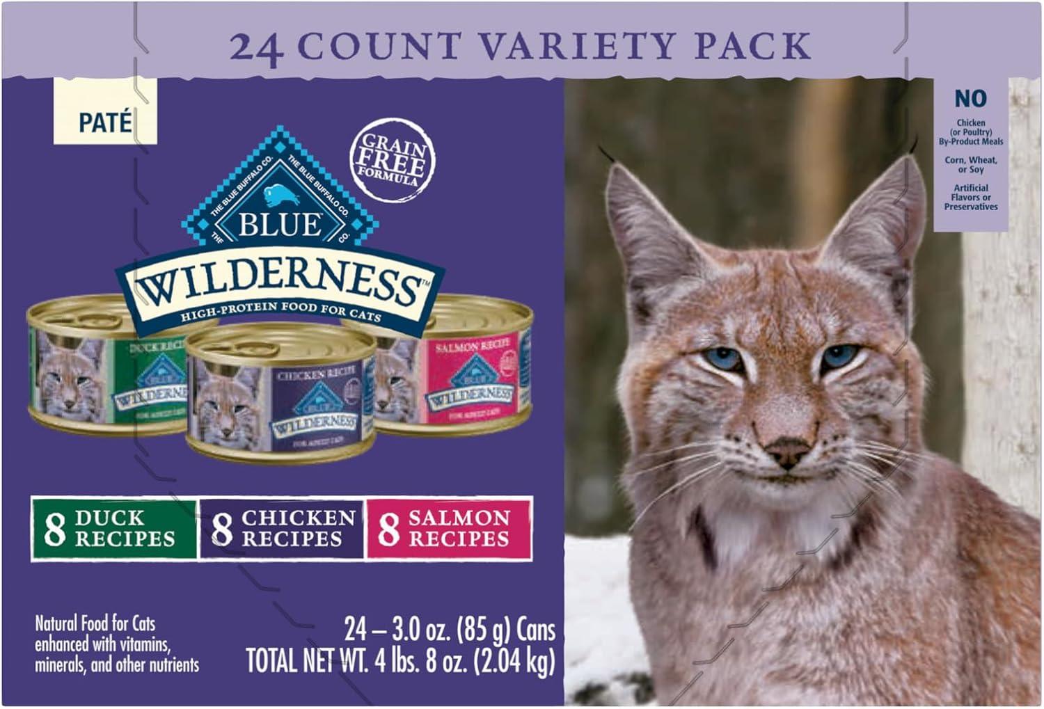 imageBlue Buffalo Tastefuls Flaked Wet Cat Food Variety Pack Made with Natural Ingredients Tuna Chicken Fish amp Shrimp 3oz Cans 12 Count 4 of EachVariety Pack Chicken Salmon Duck