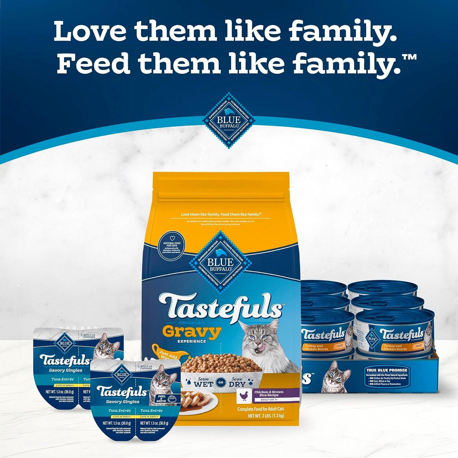 imageBlue Buffalo Tastefuls Irresistible Gravy Experience Adult Cat 7 Dry Food Chicken amp Brown Rice Recipe 7lb BagChicken
