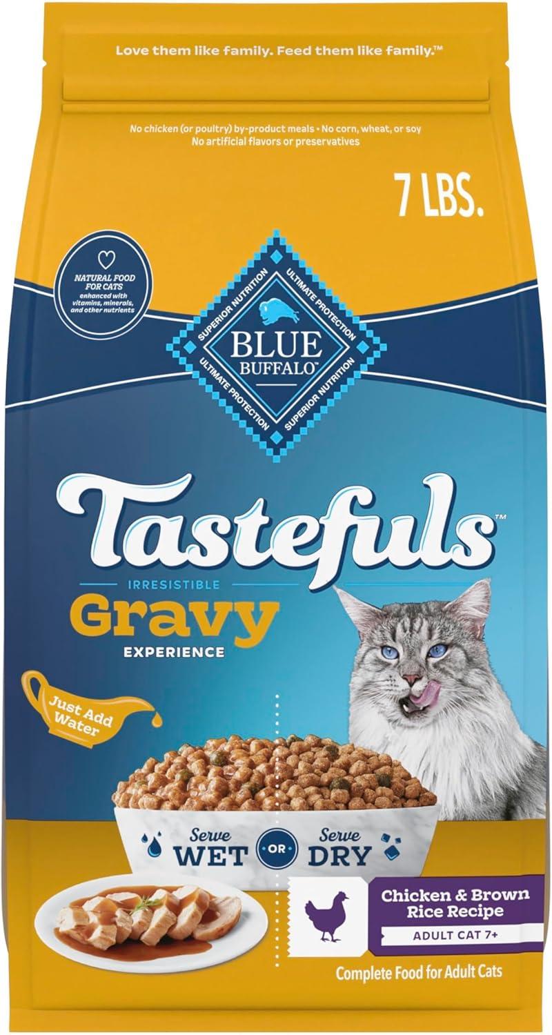 imageBlue Buffalo Tastefuls Irresistible Gravy Experience Adult Cat 7 Dry Food Chicken amp Brown Rice Recipe 7lb BagChicken