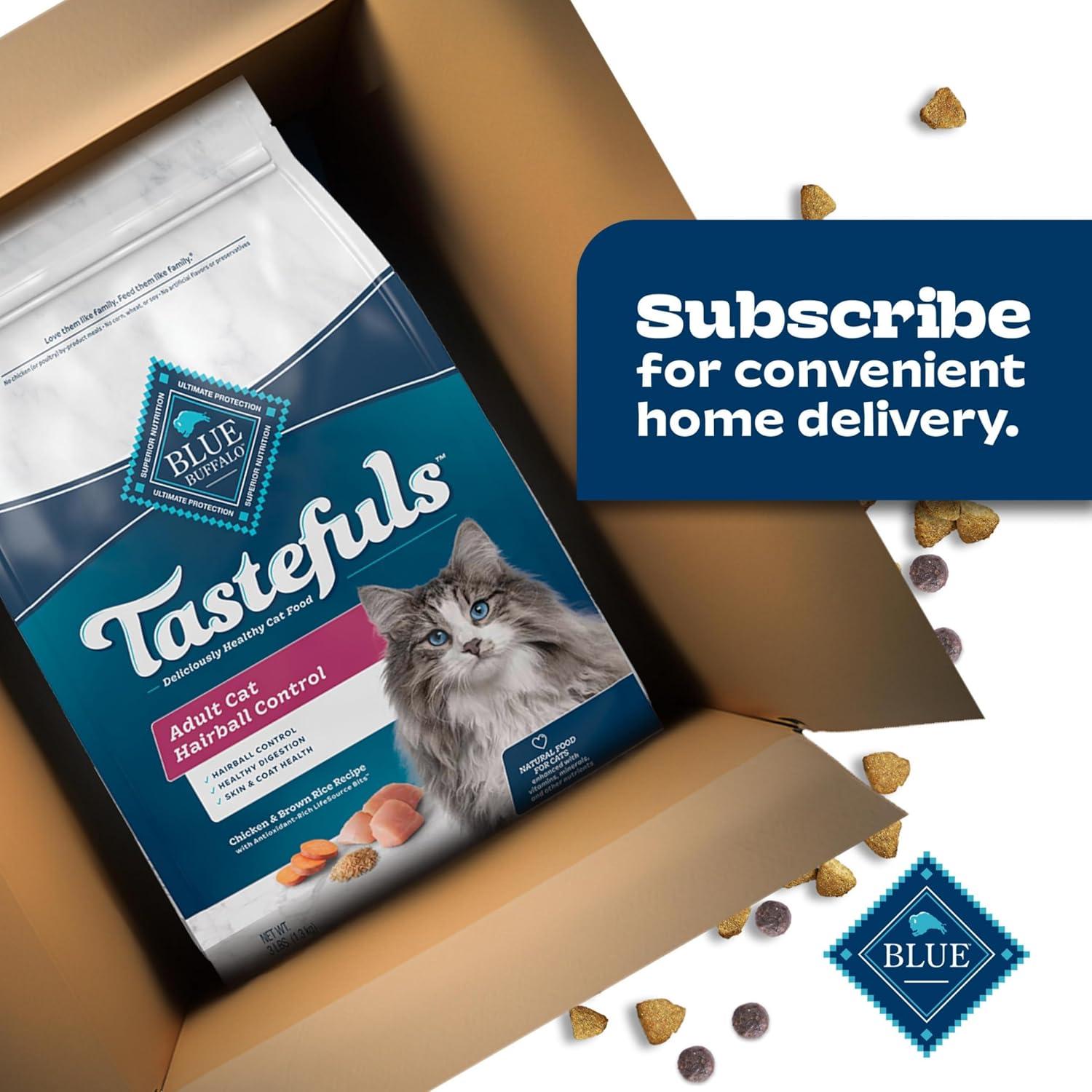 imageBlue Buffalo Tastefuls Natural Dry Food for Adult Cats Hairball Control Chicken amp Brown Rice Recipe 15lb BagChicken Brown Rice