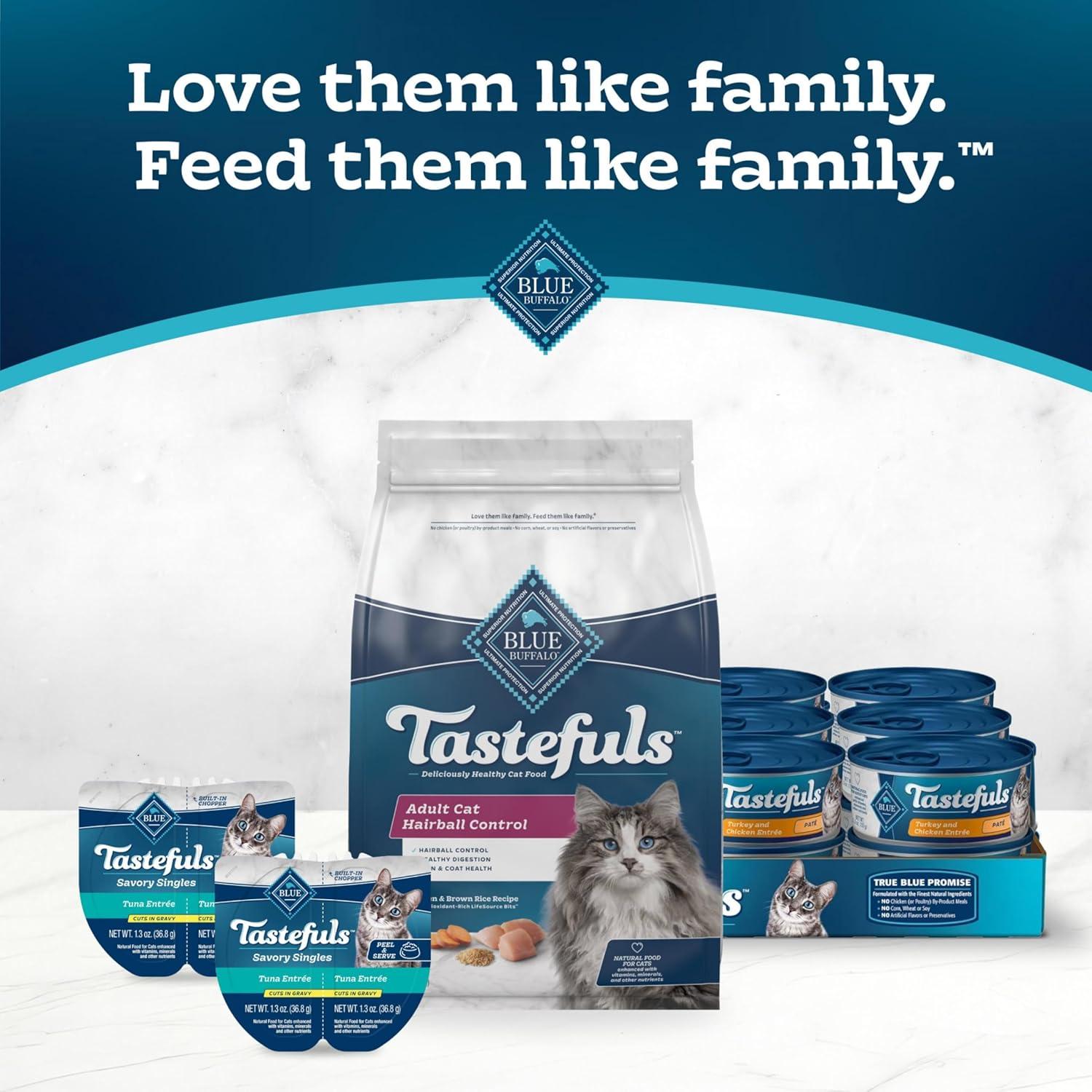 imageBlue Buffalo Tastefuls Natural Dry Food for Adult Cats Hairball Control Chicken amp Brown Rice Recipe 15lb BagChicken Brown Rice