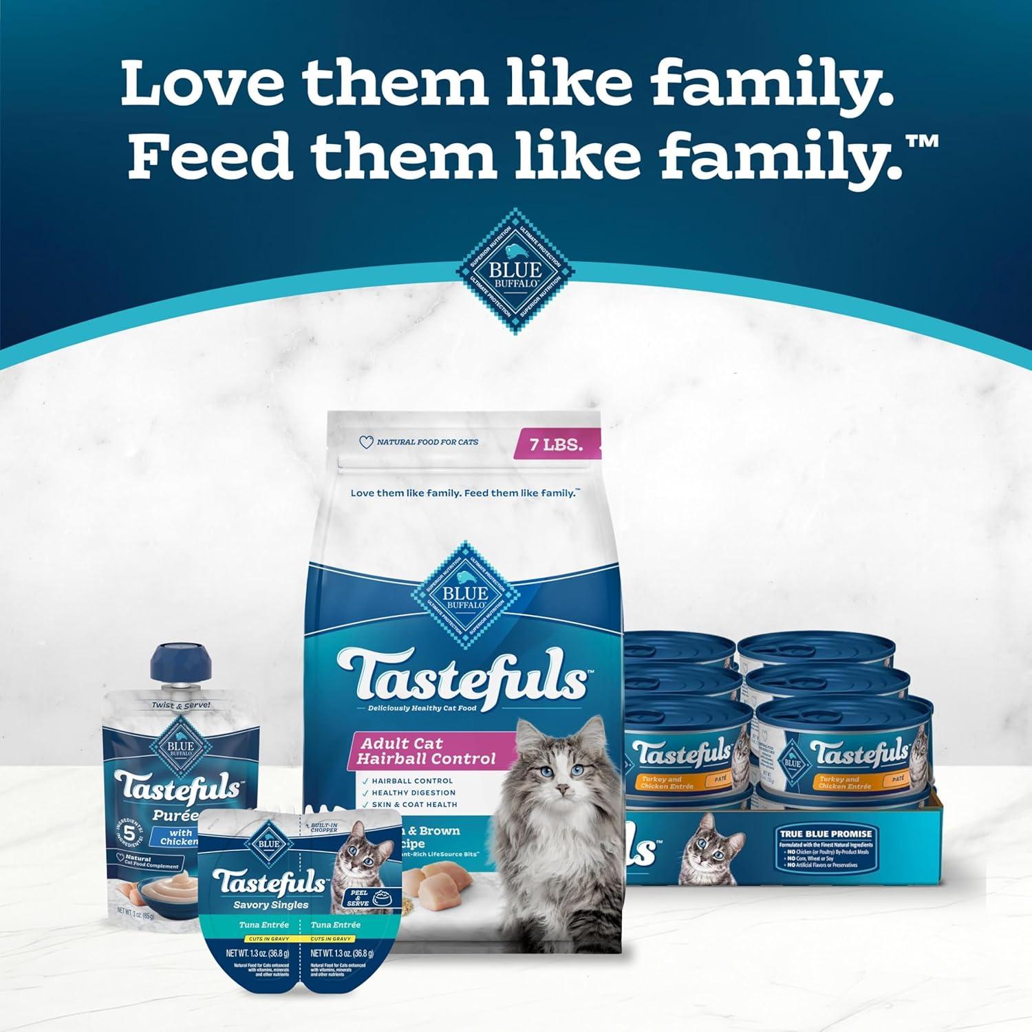 imageBlue Buffalo Tastefuls Natural Dry Food for Adult Cats Hairball Control Chicken amp Brown Rice Recipe 15lb BagChicken Brown Rice