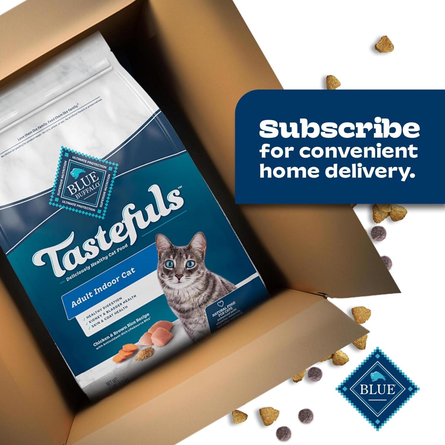 imageBlue Buffalo Tastefuls Natural Dry Food for Adult Indoor Cats Chicken amp Brown Rice Recipe 15lb BagChicken Brown Rice