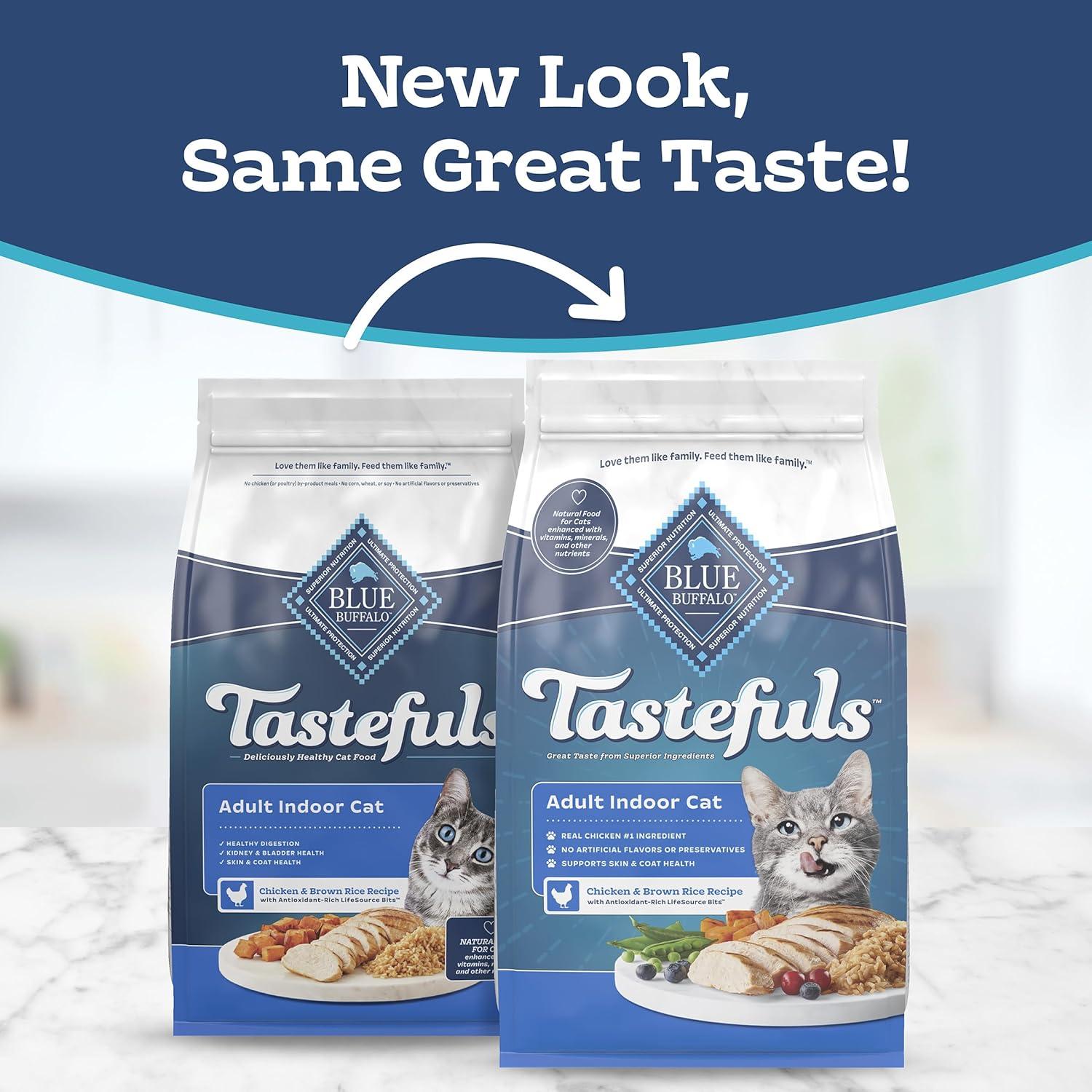imageBlue Buffalo Tastefuls Natural Dry Food for Adult Indoor Cats Chicken amp Brown Rice Recipe 15lb BagChicken Brown Rice